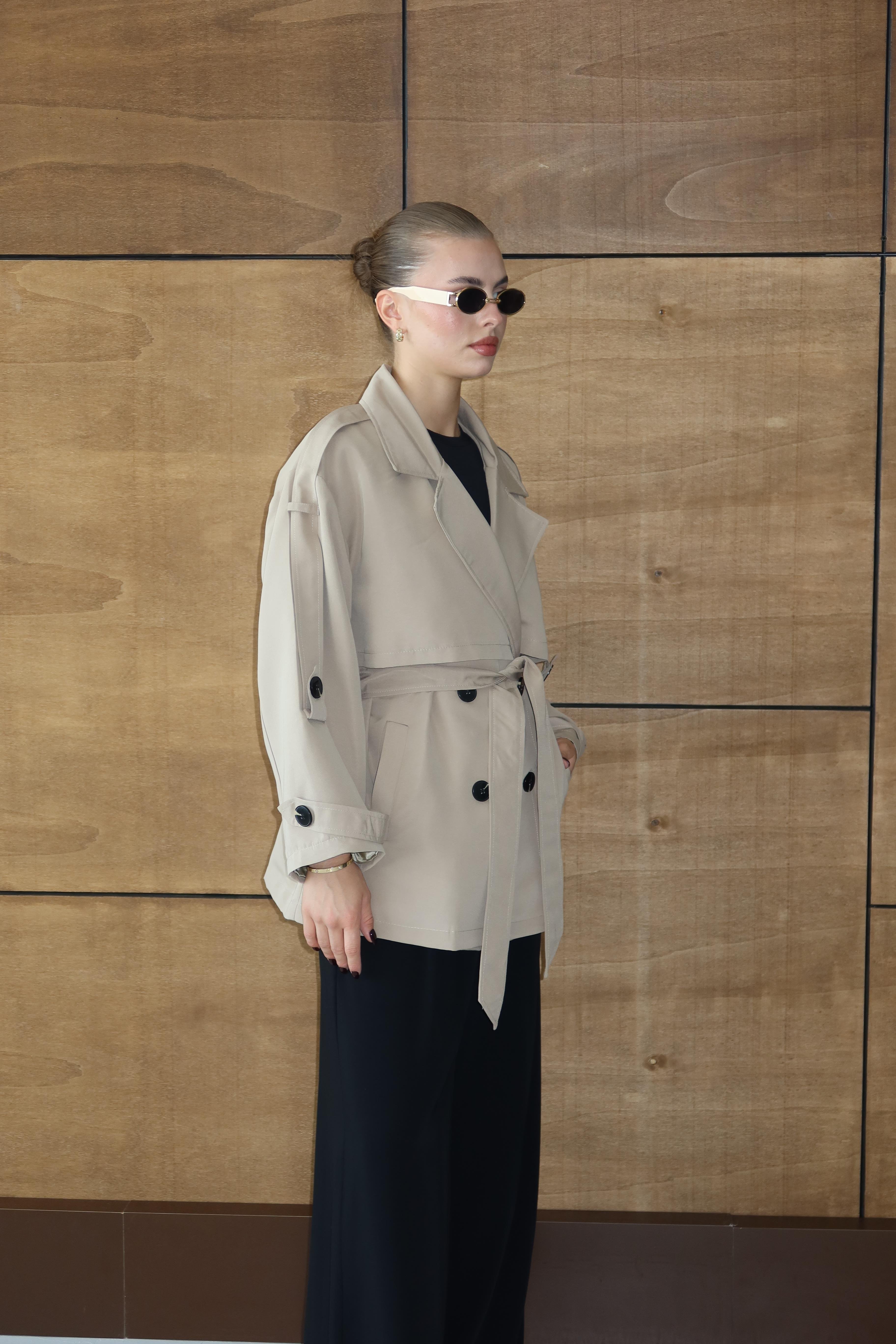 Oversize Mid Trençkot Krem