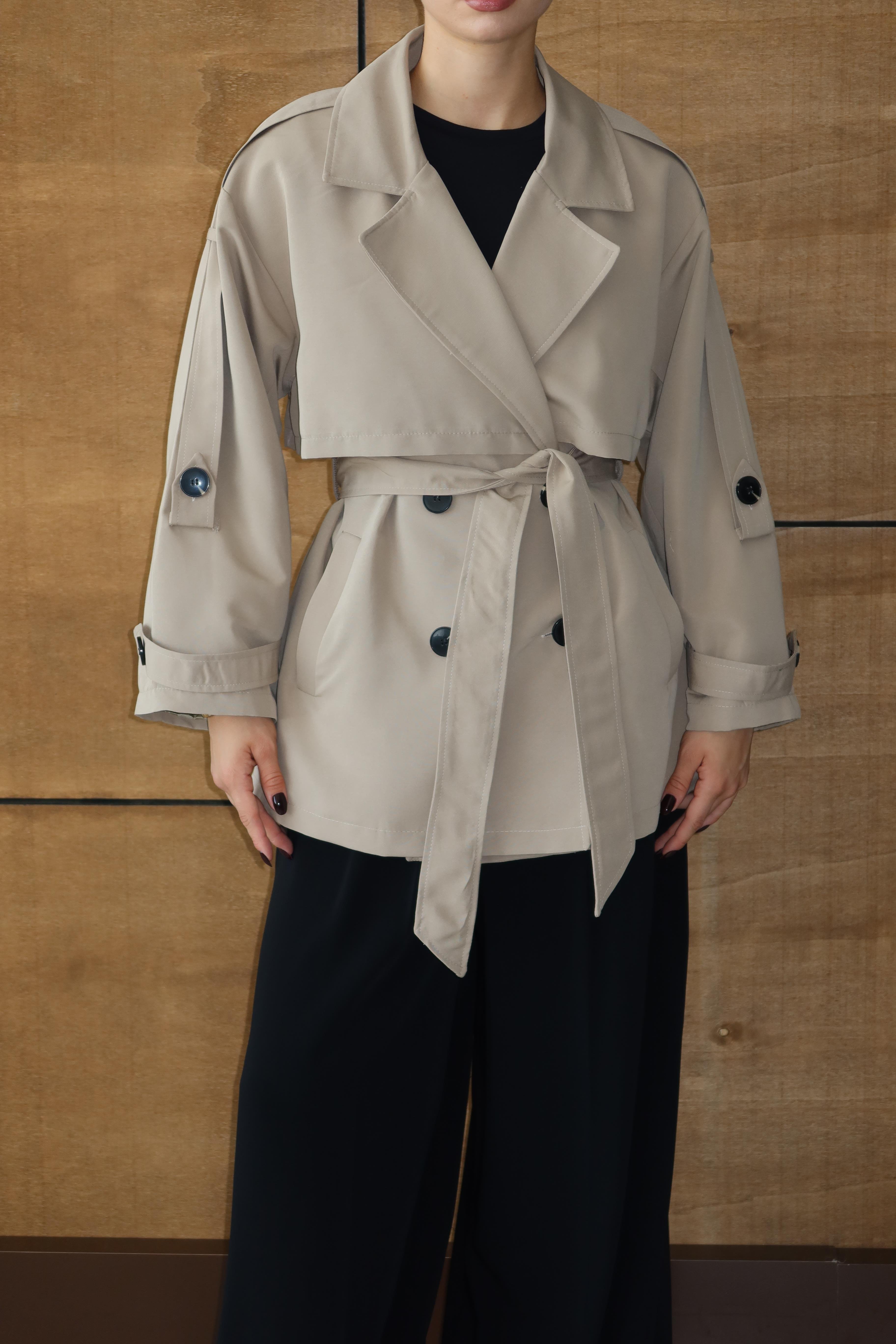 Oversize Mid Trençkot Krem