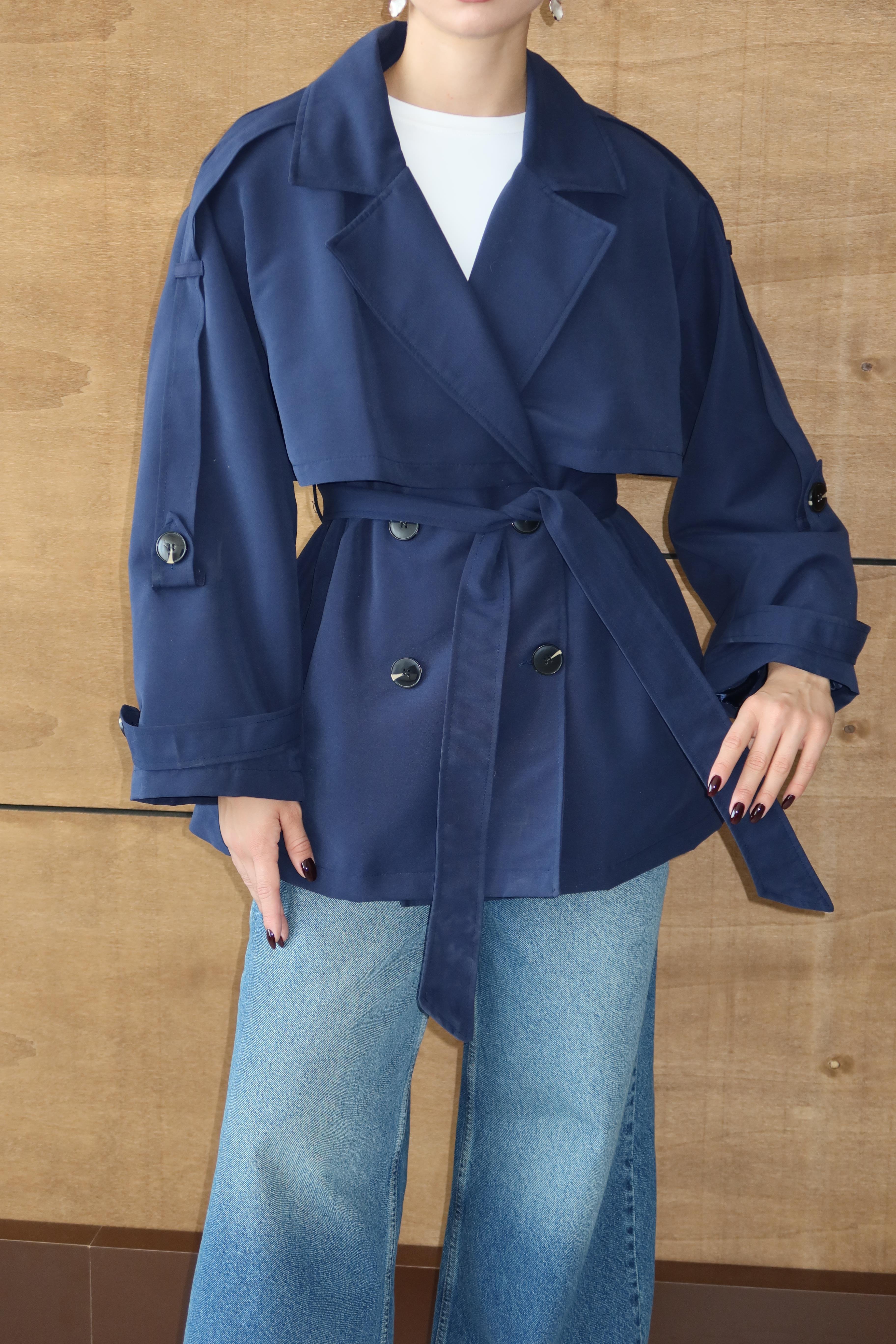 Oversize Mid Trençkot Lacivert