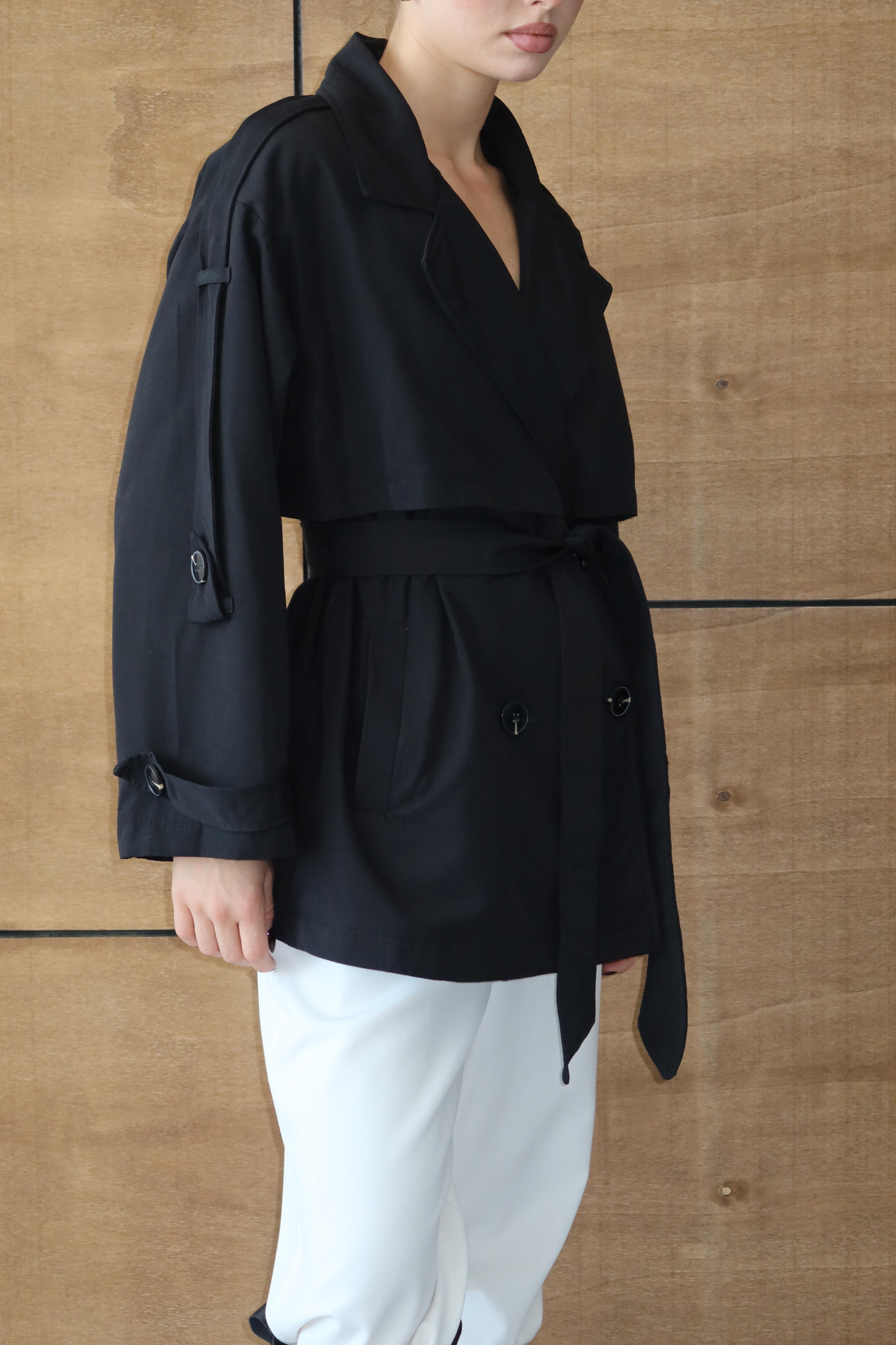 Oversize Mid Trençkot Siyah