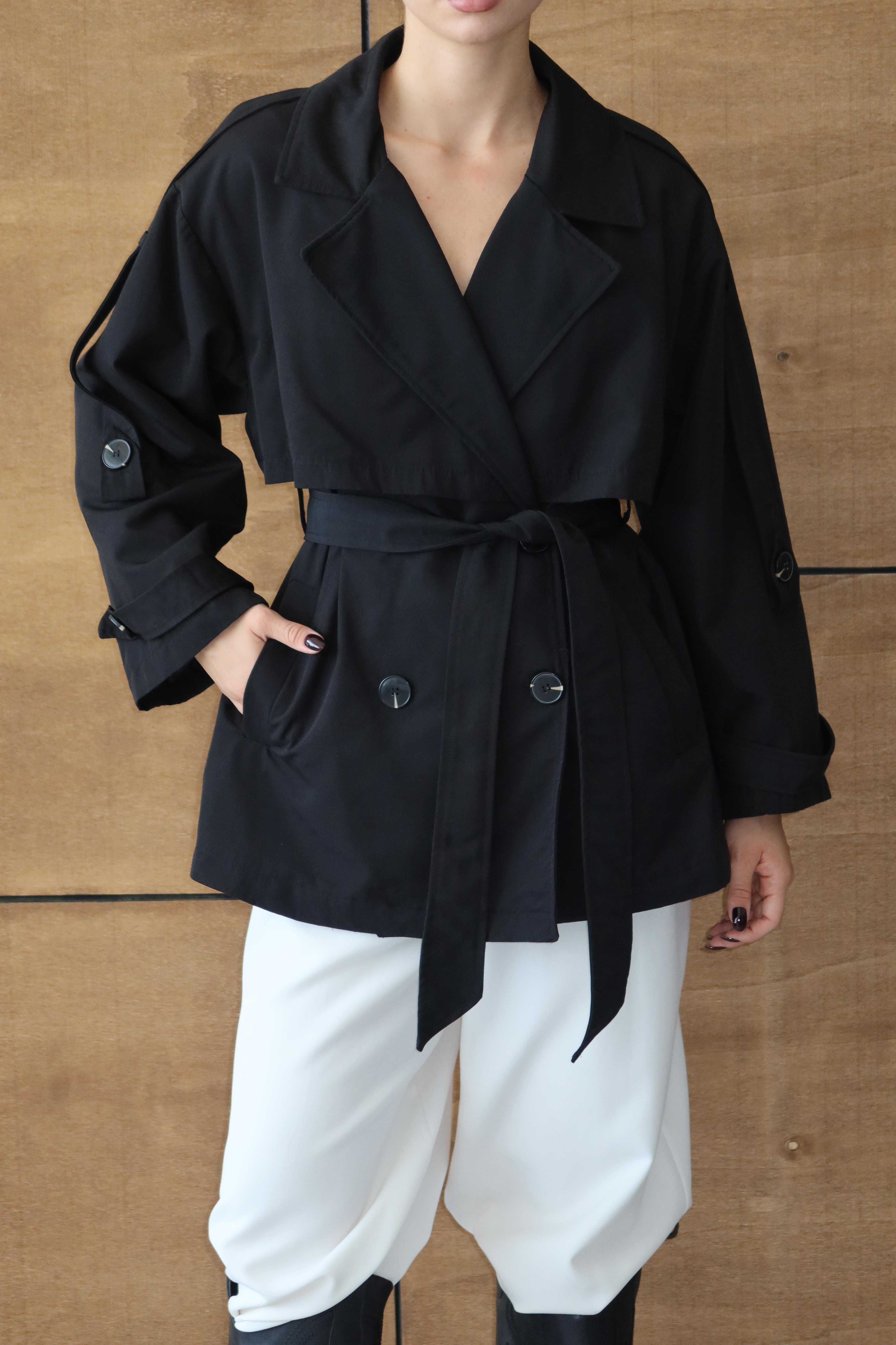 Oversize Mid Trençkot Siyah