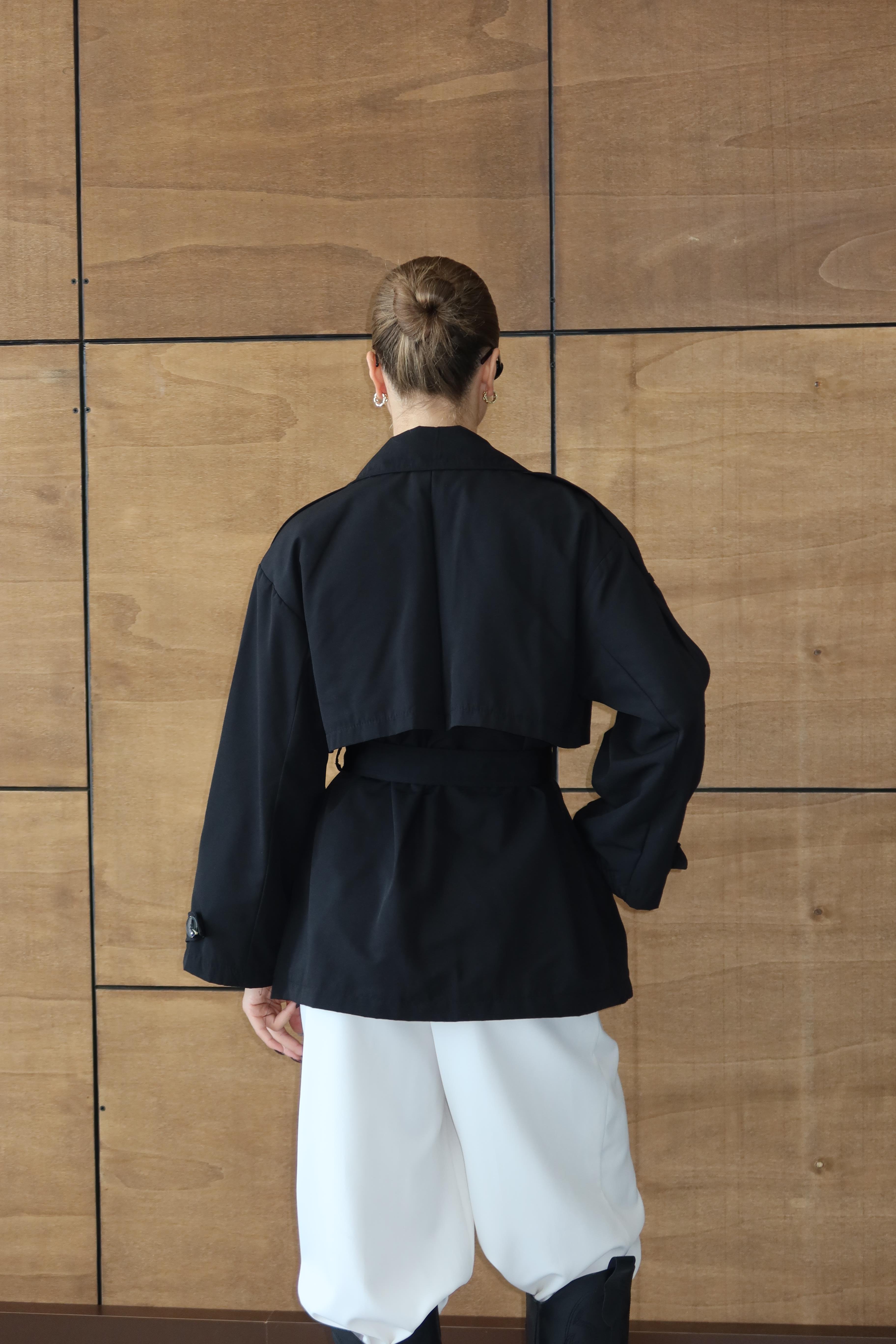 Oversize Mid Trençkot Siyah