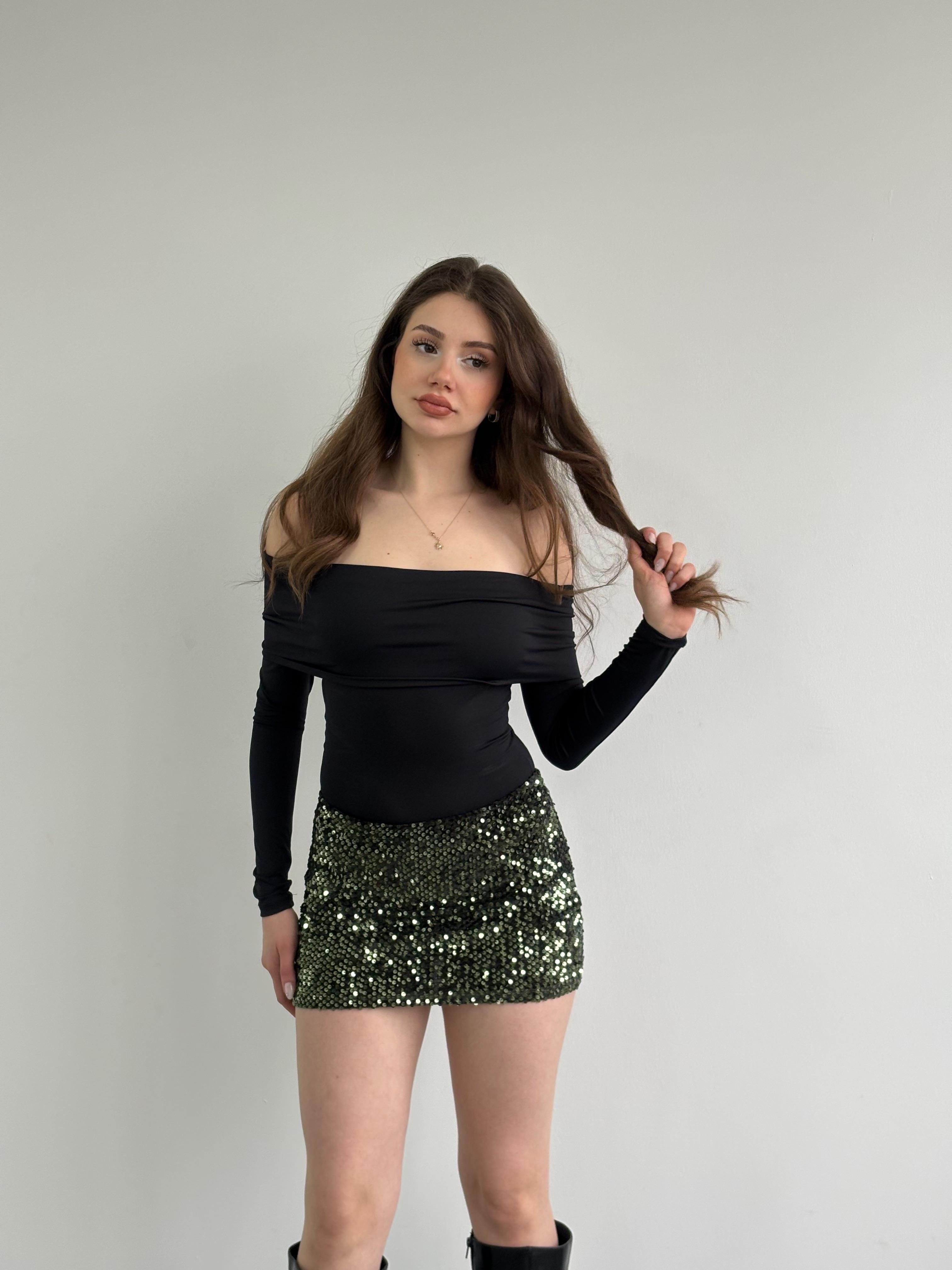 Payetli Mini Etek