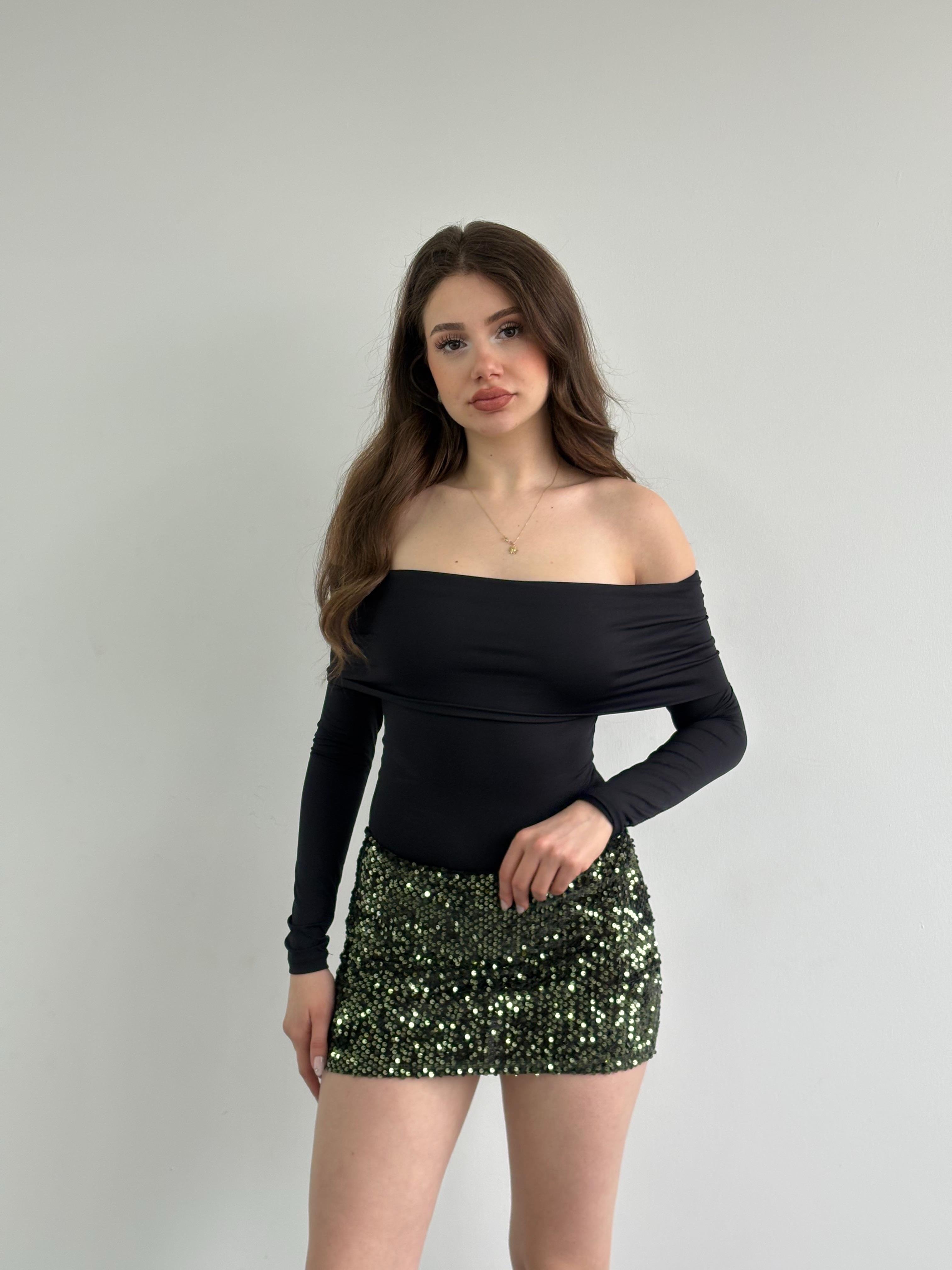 Payetli Mini Etek