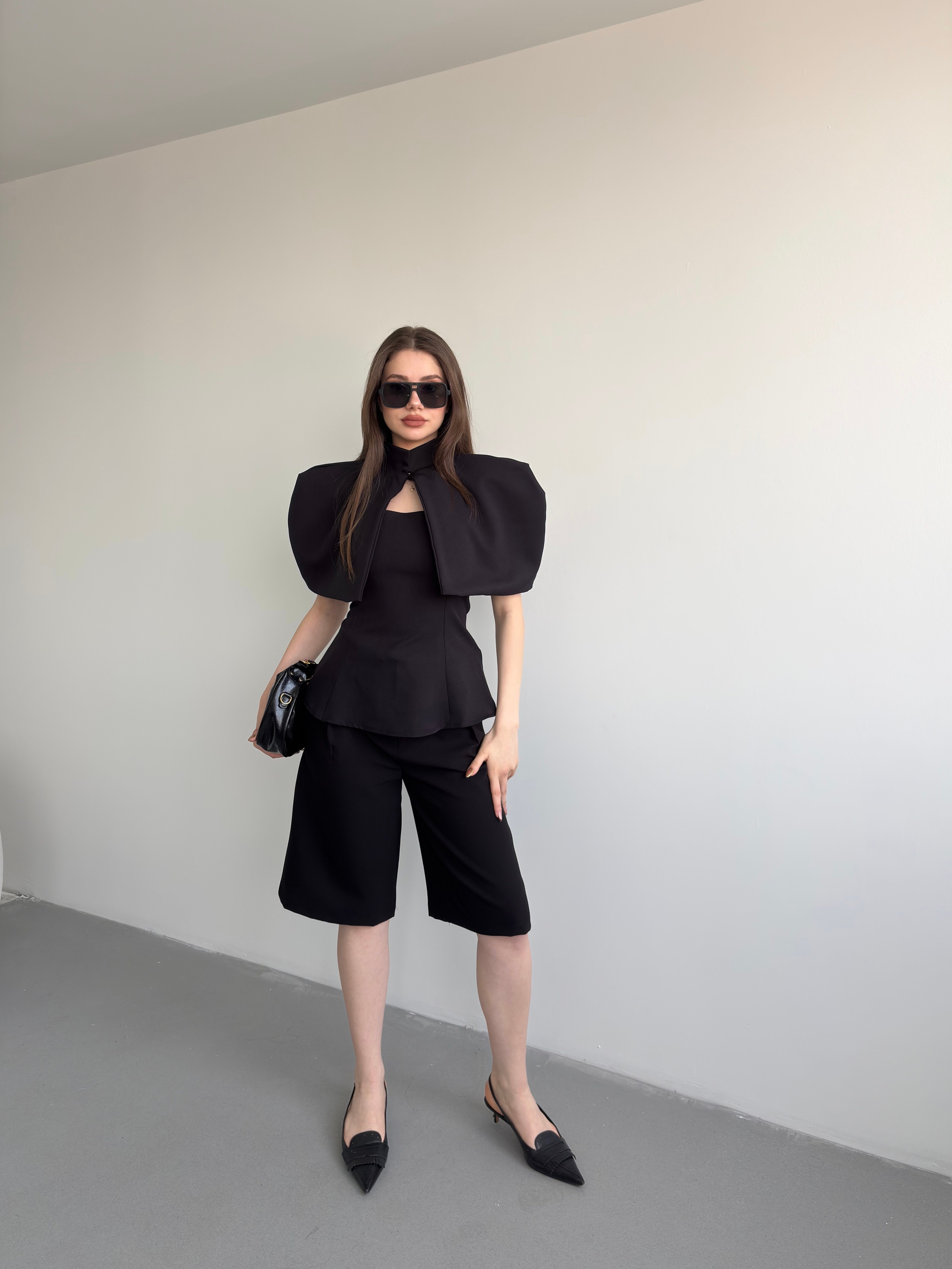 Pileli Kumaş Şortolon