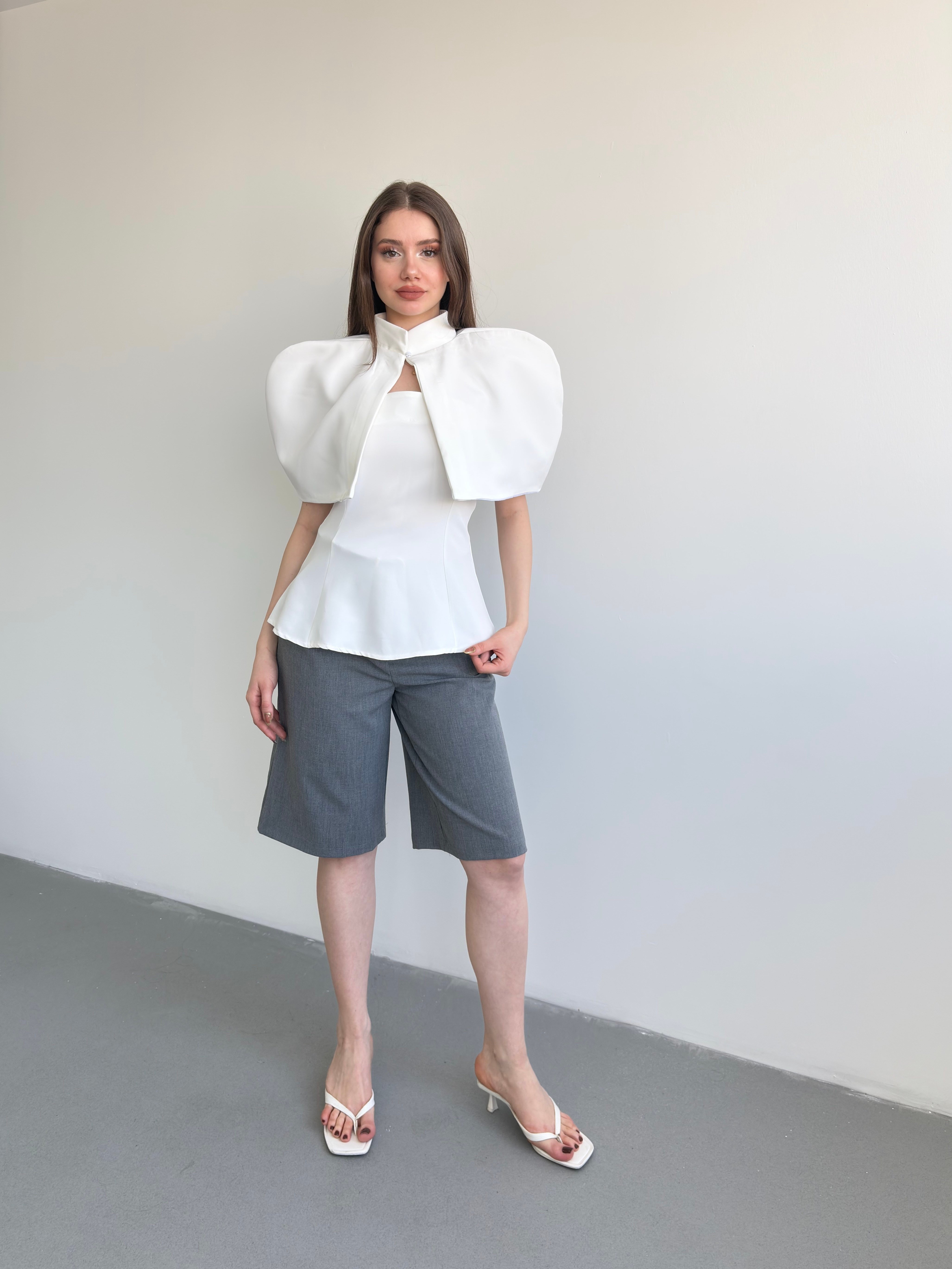 Pileli Kumaş Şortolon