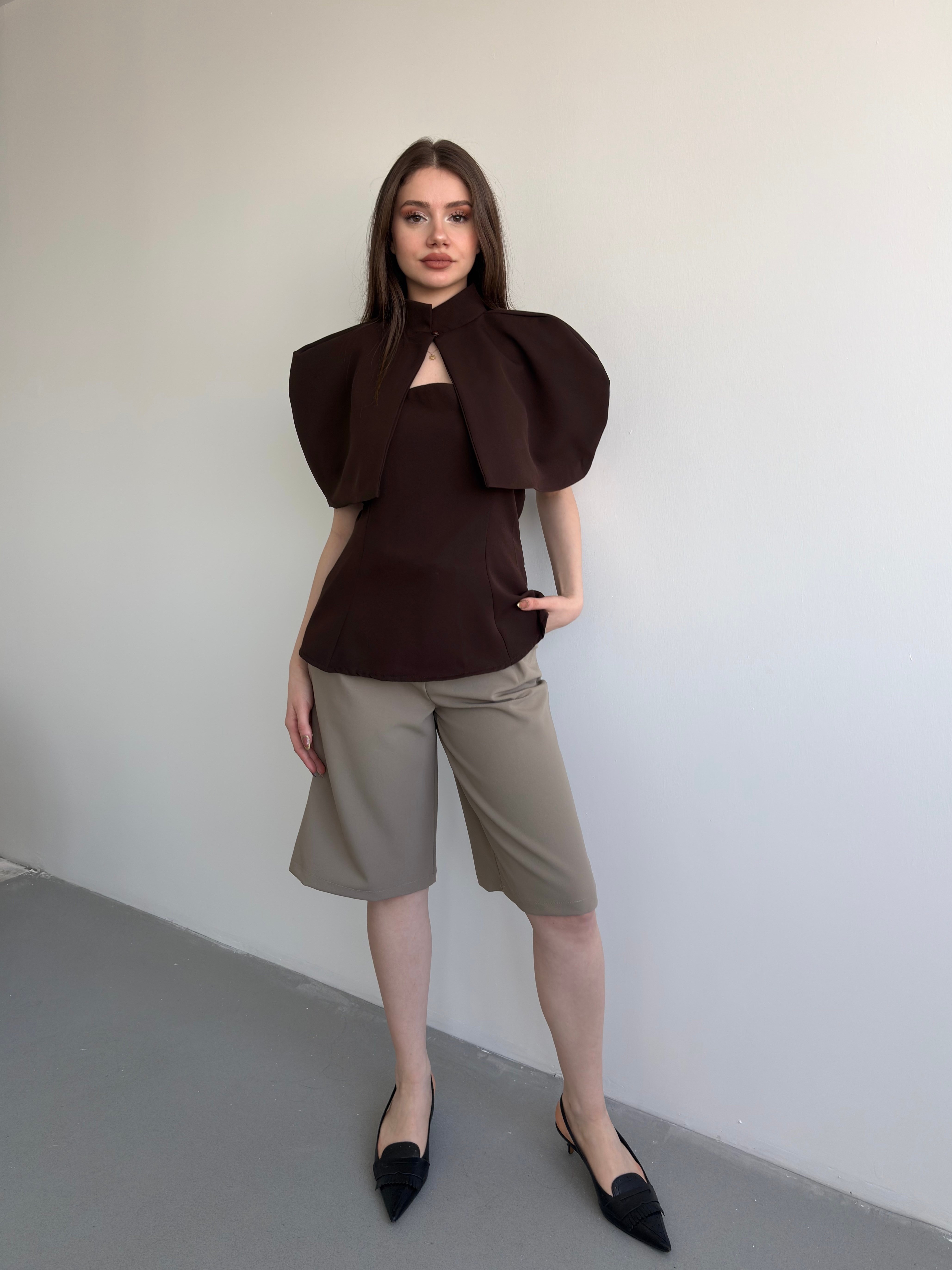 Pileli Kumaş Şortolon