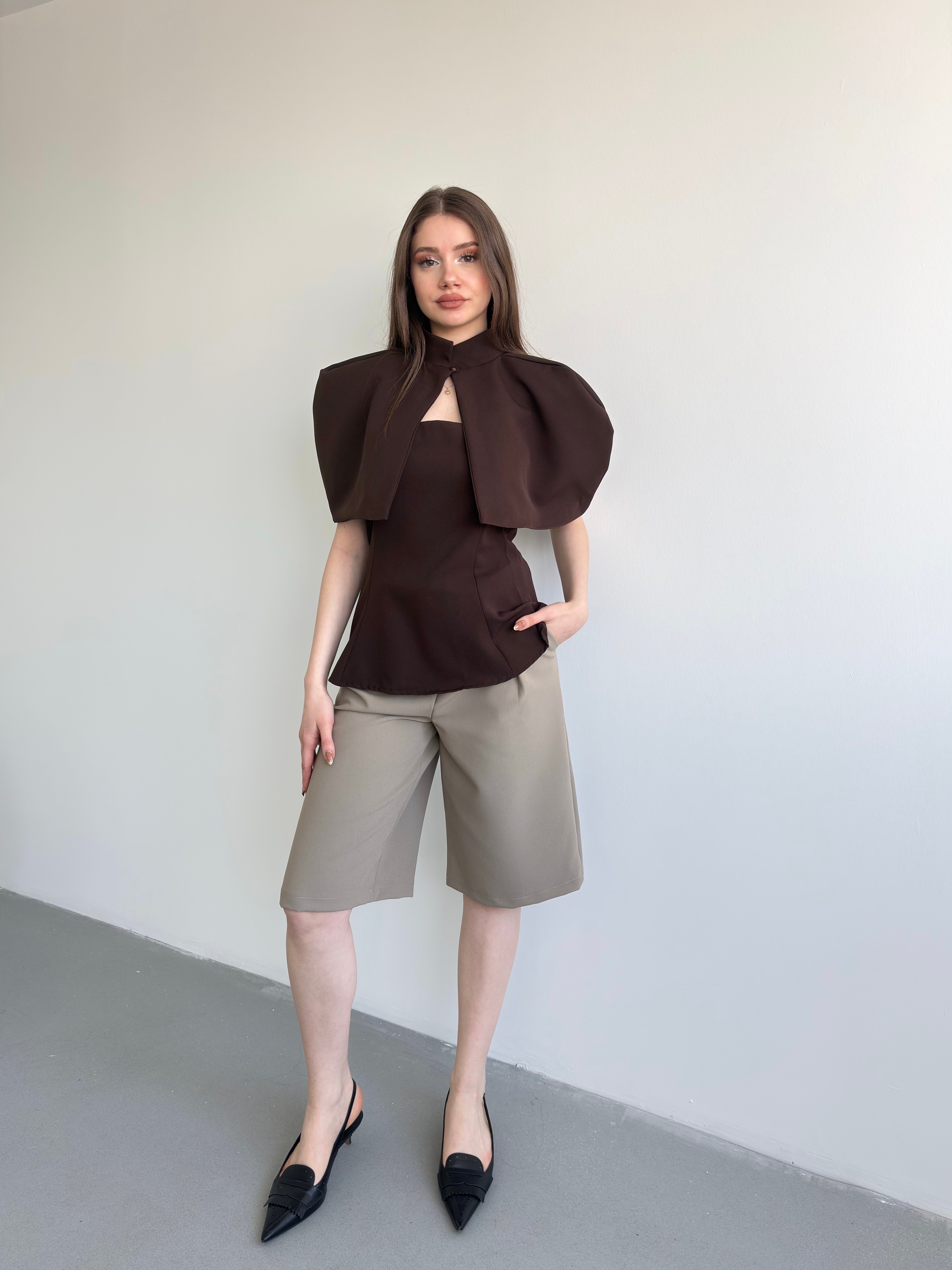 Pileli Kumaş Şortolon