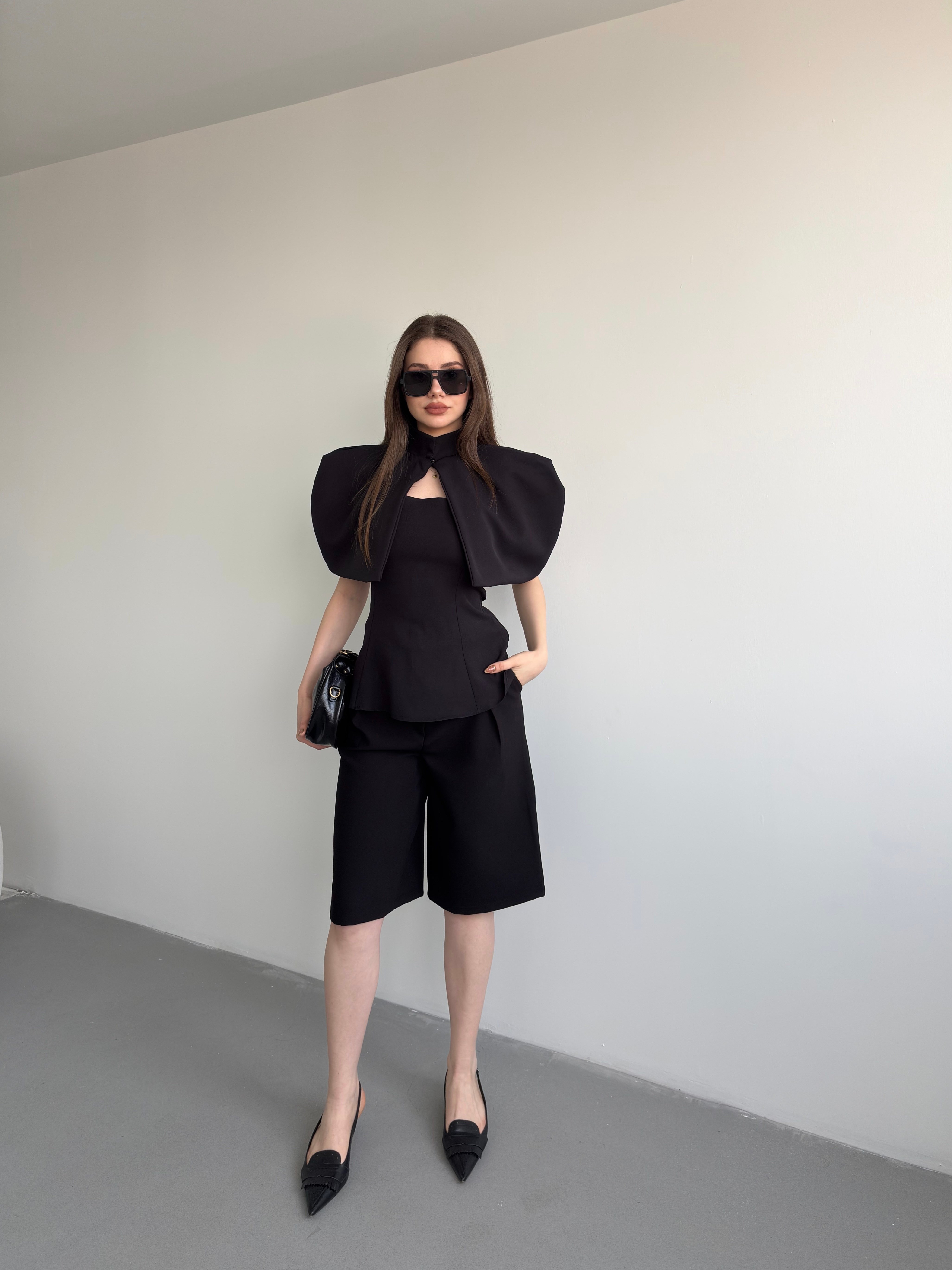 Pileli Kumaş Şortolon