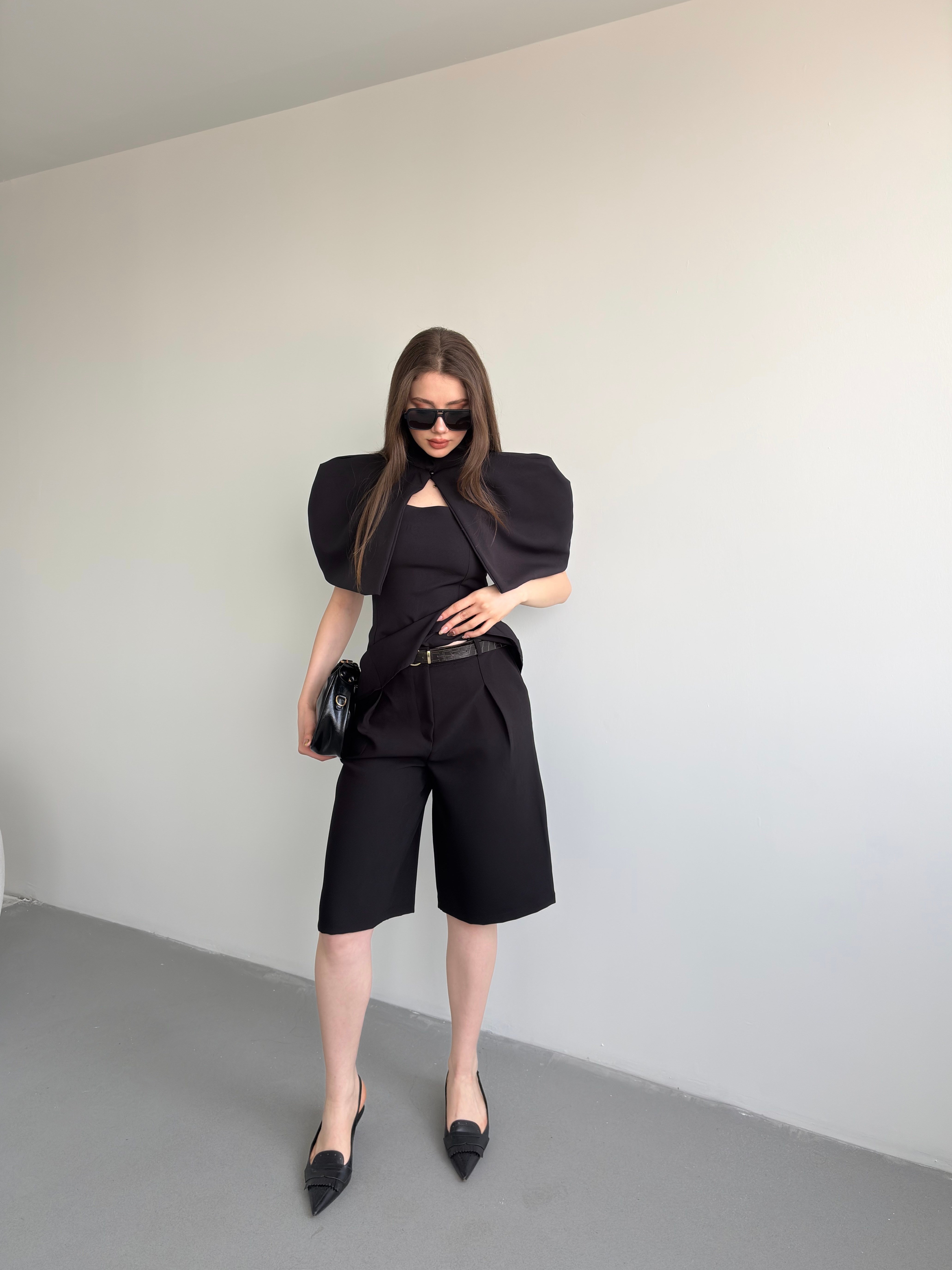 Pileli Kumaş Şortolon