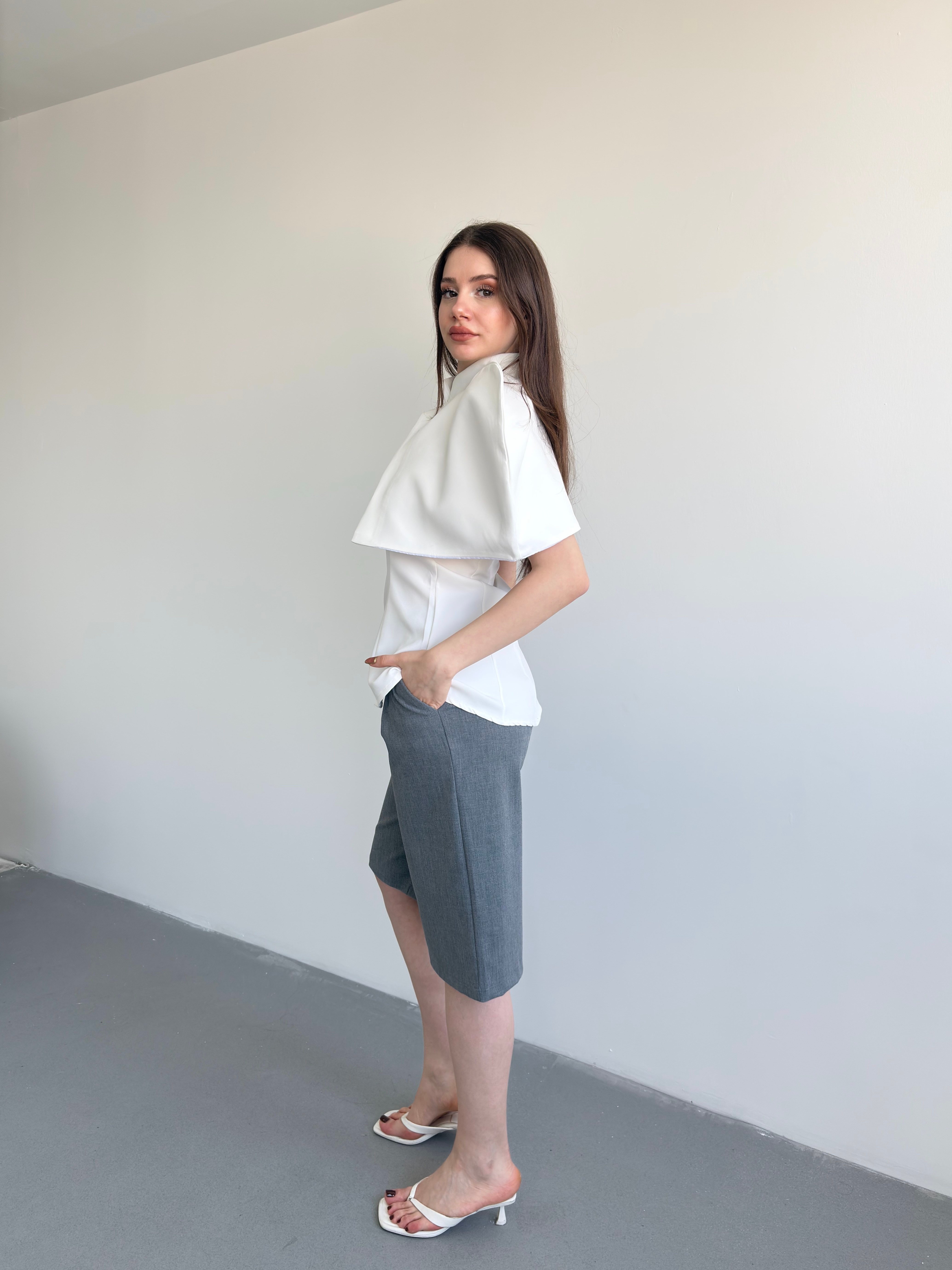 Pileli Kumaş Şortolon