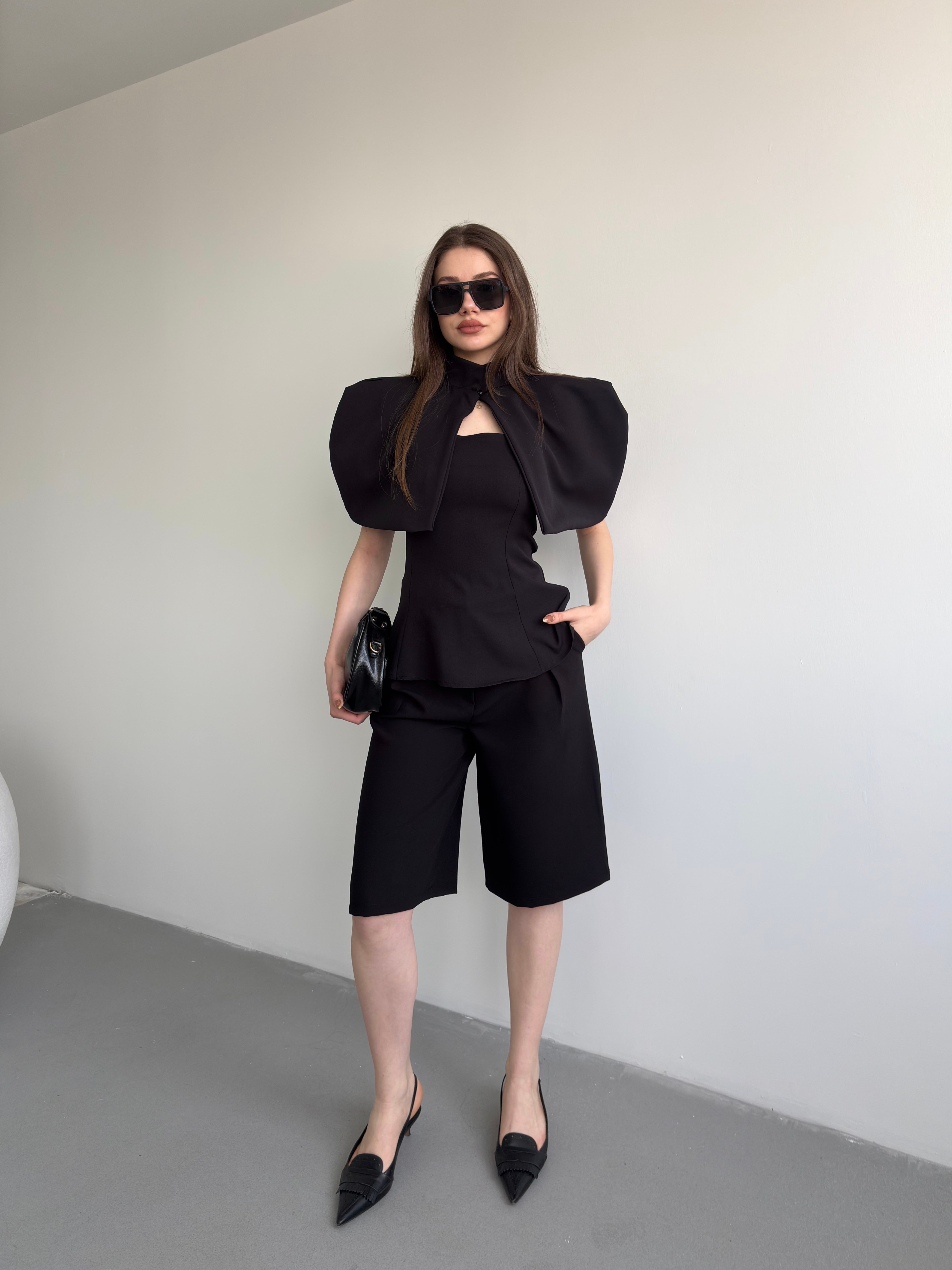 Pileli Kumaş Şortolon