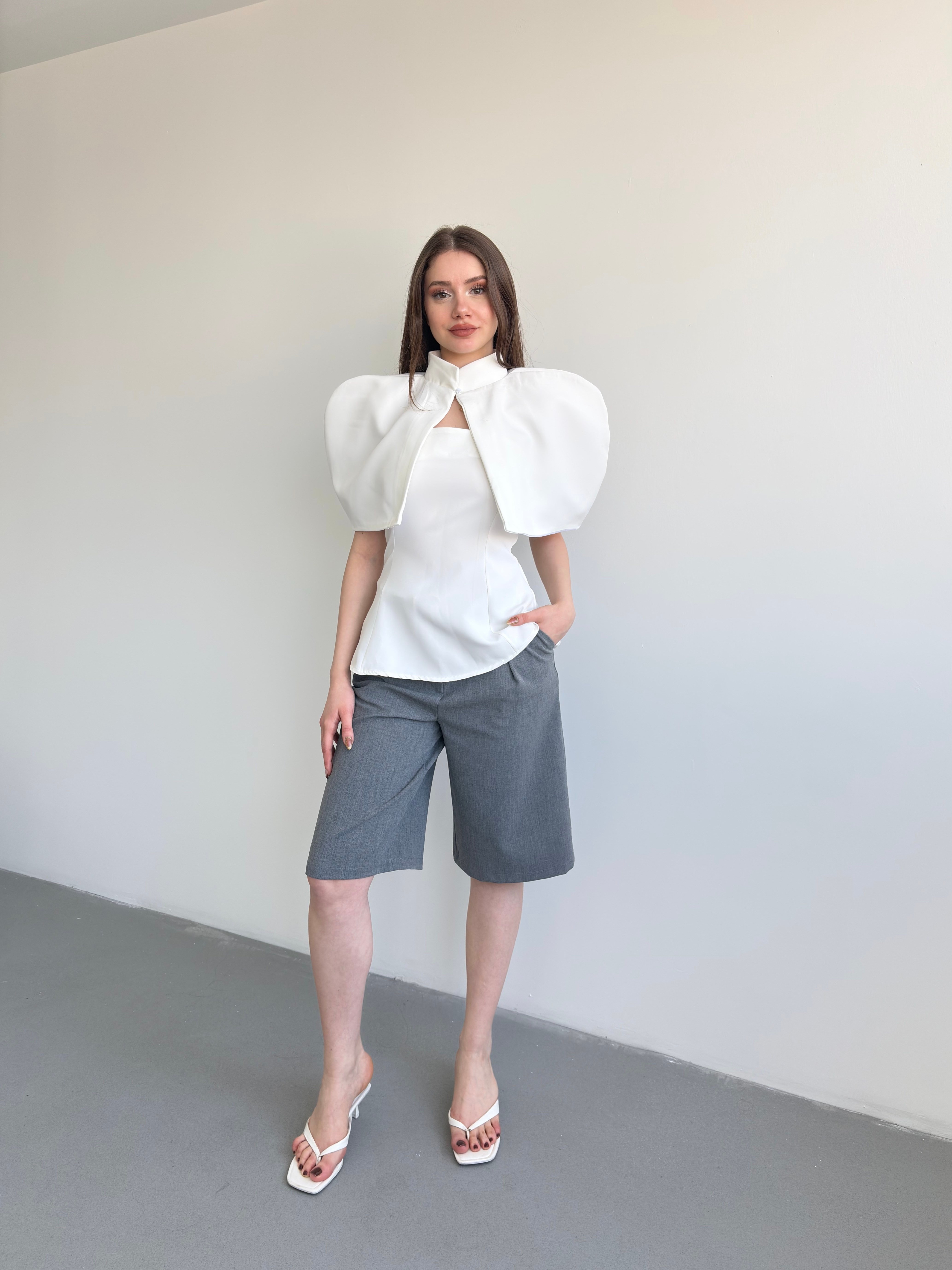 Pileli Kumaş Şortolon