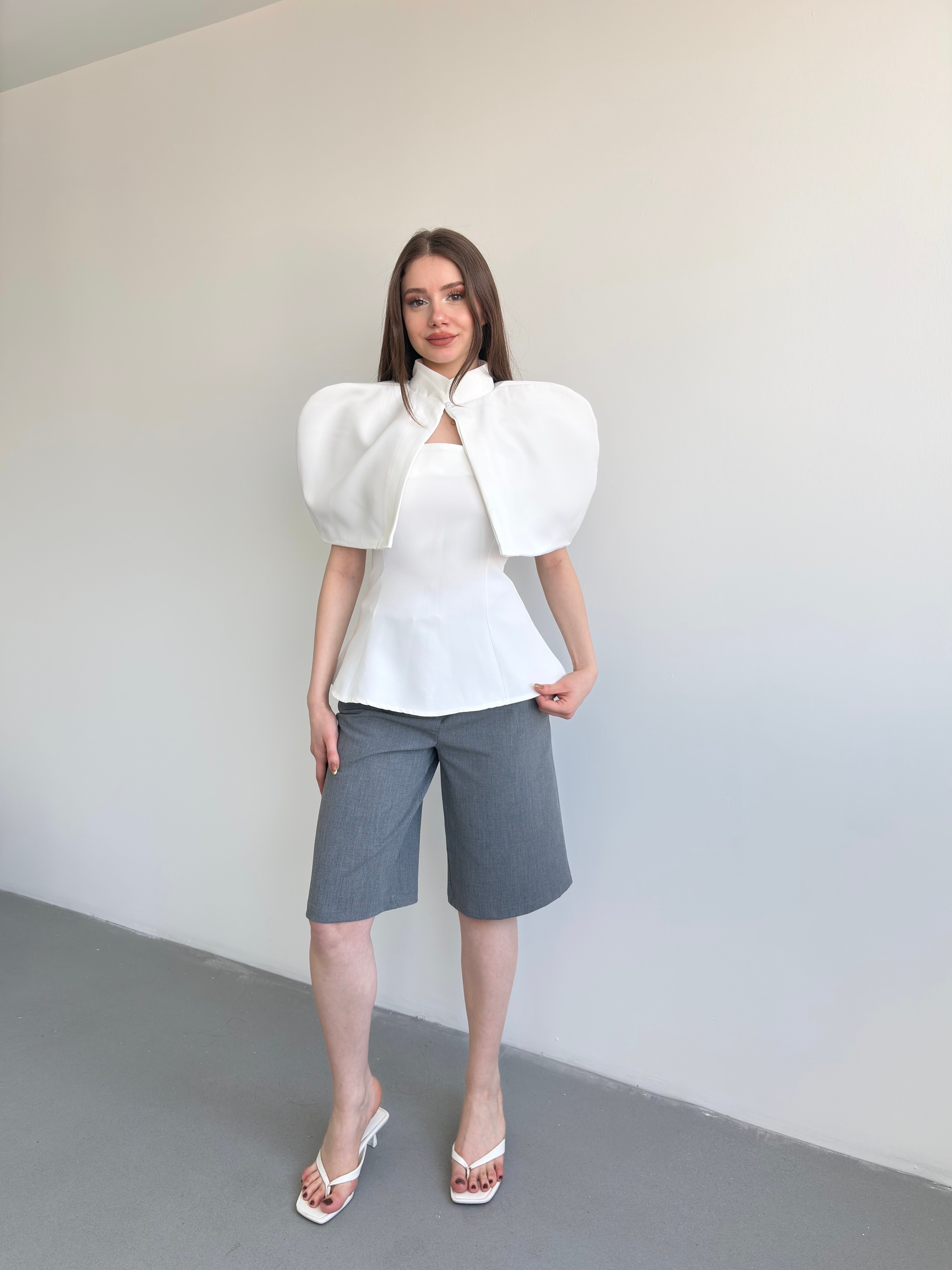 Pileli Kumaş Şortolon