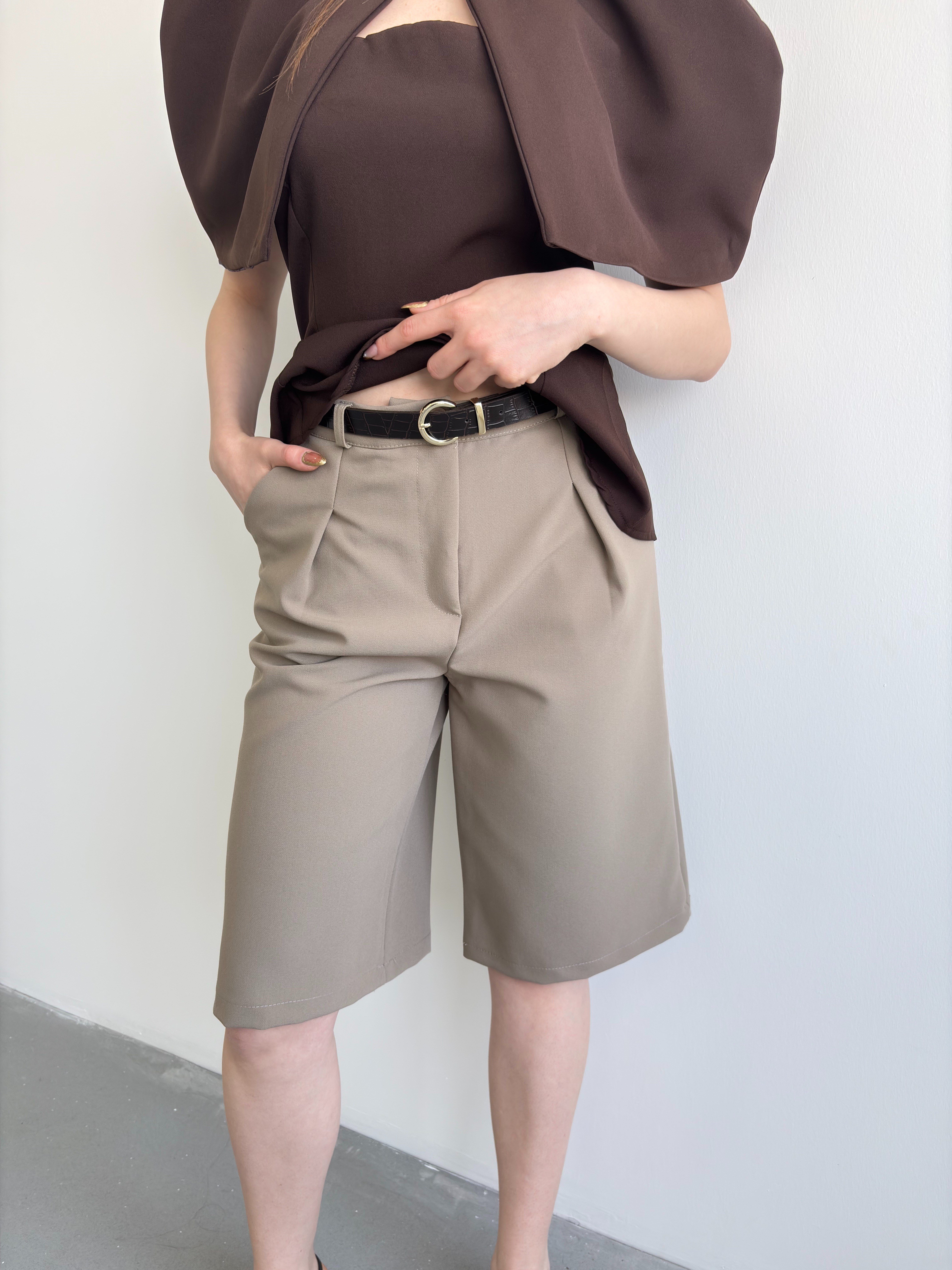 Pileli Kumaş Şortolon