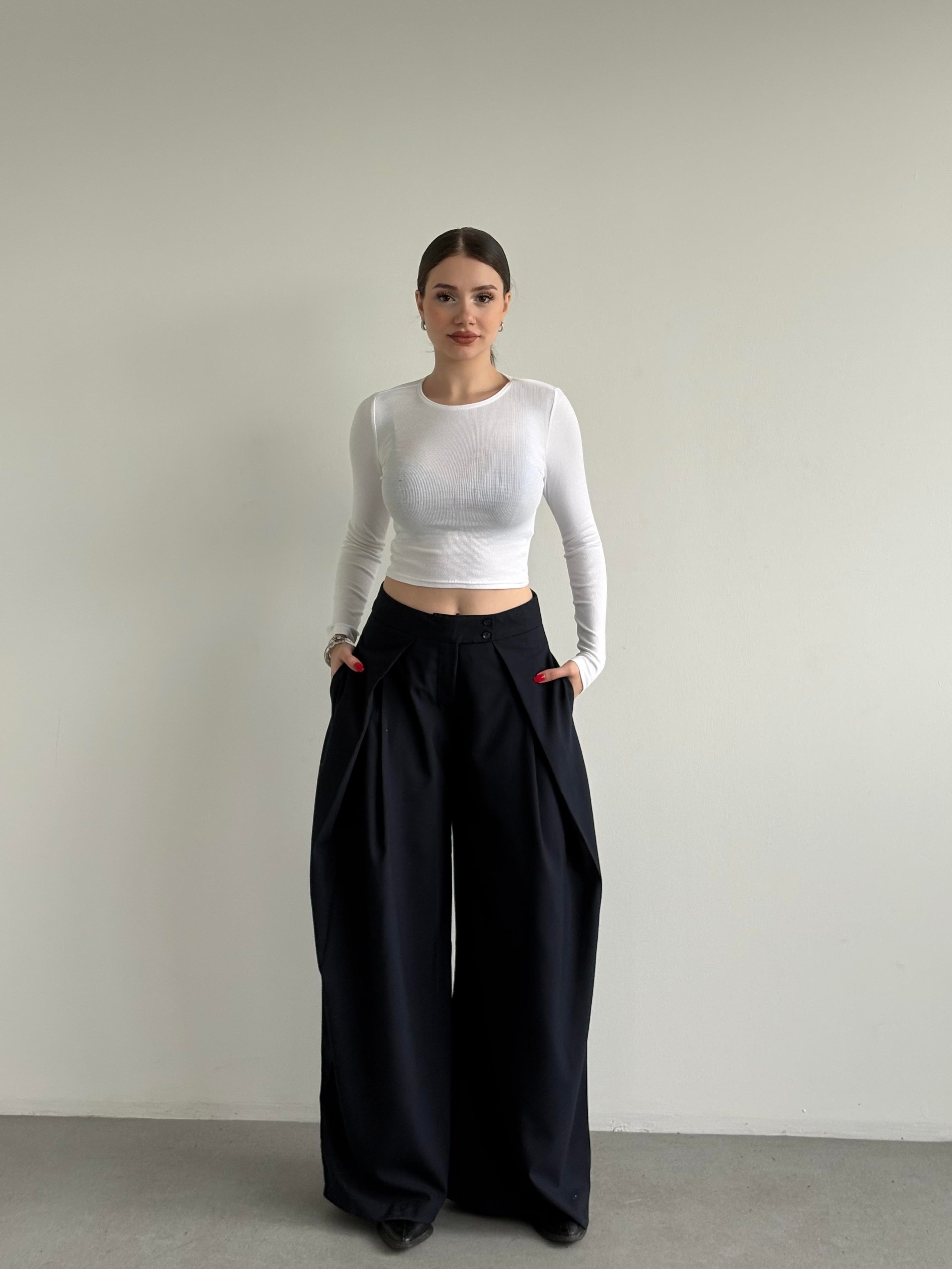 Pileli Premium Kumaş Pantolon