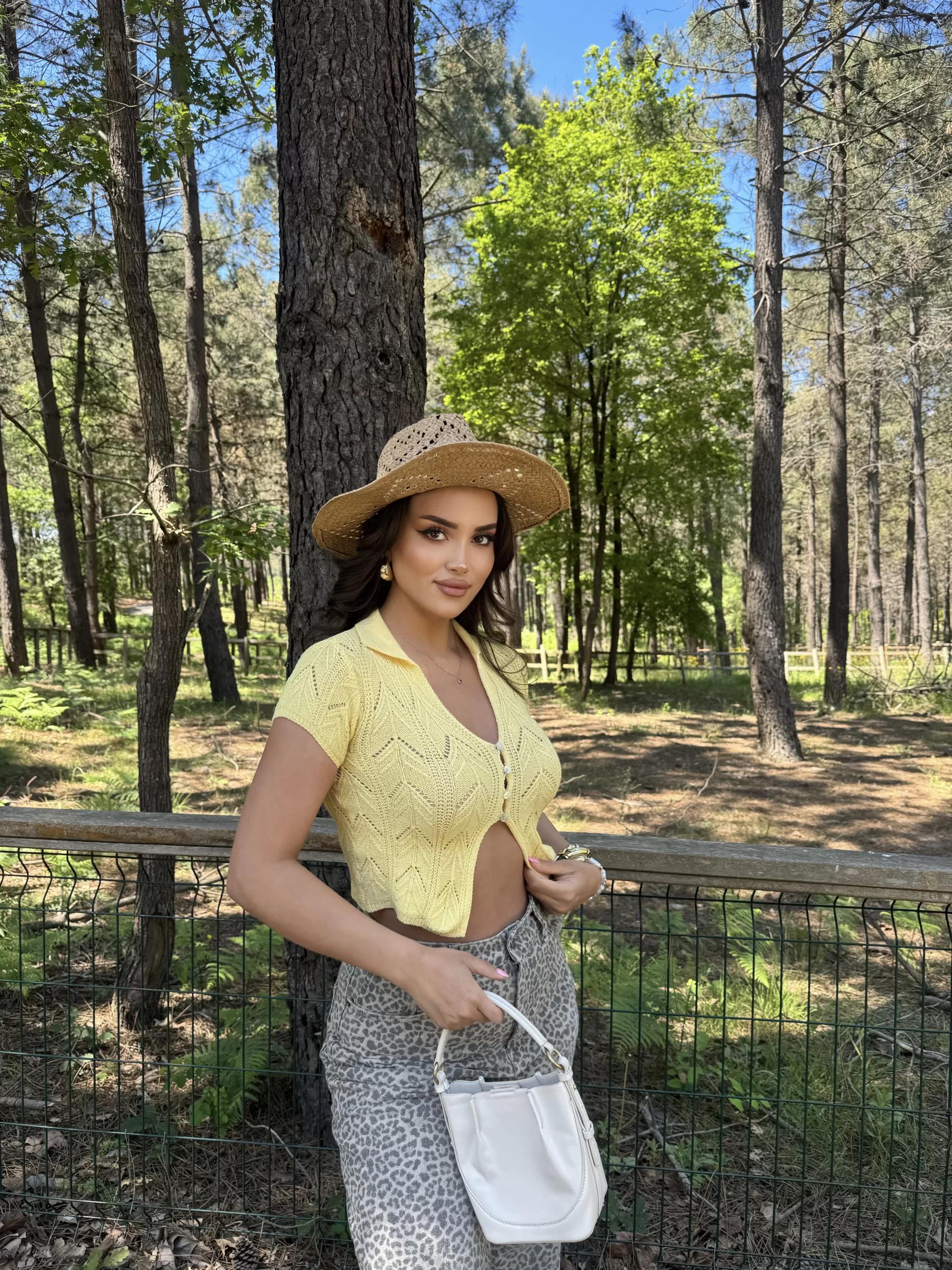 Polo Yaka Buklet Crop