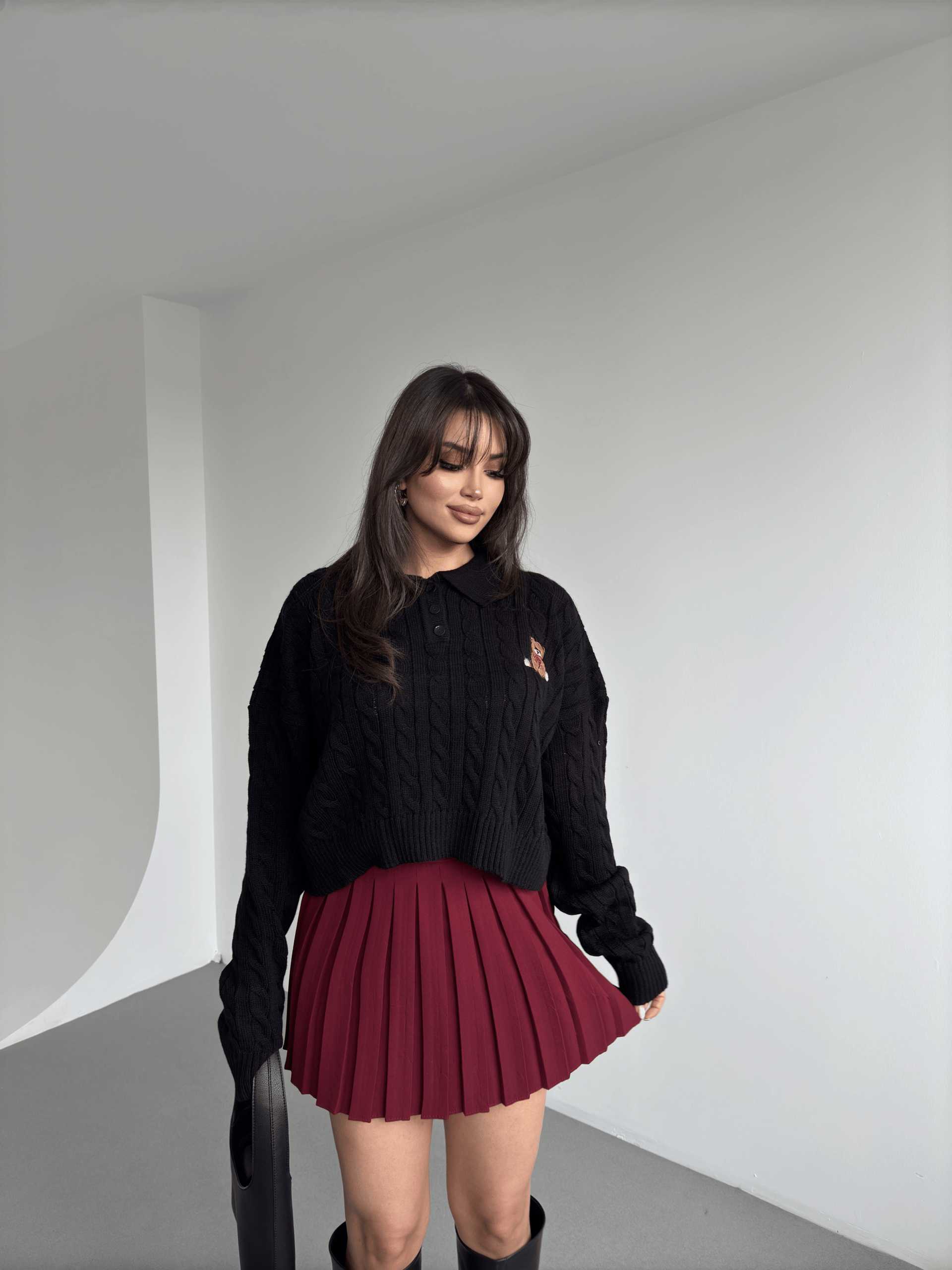 Polo Yaka Teddy Crop Kazak