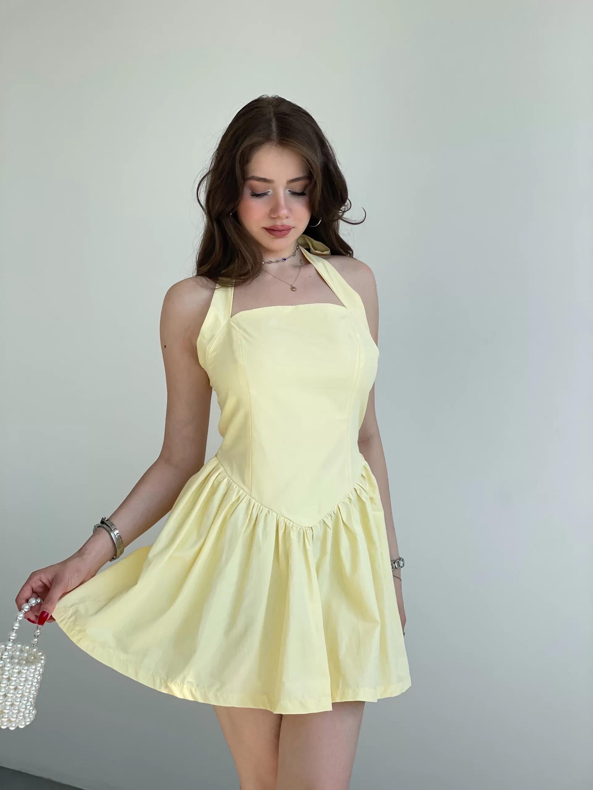 Poplin Halter Elbise
