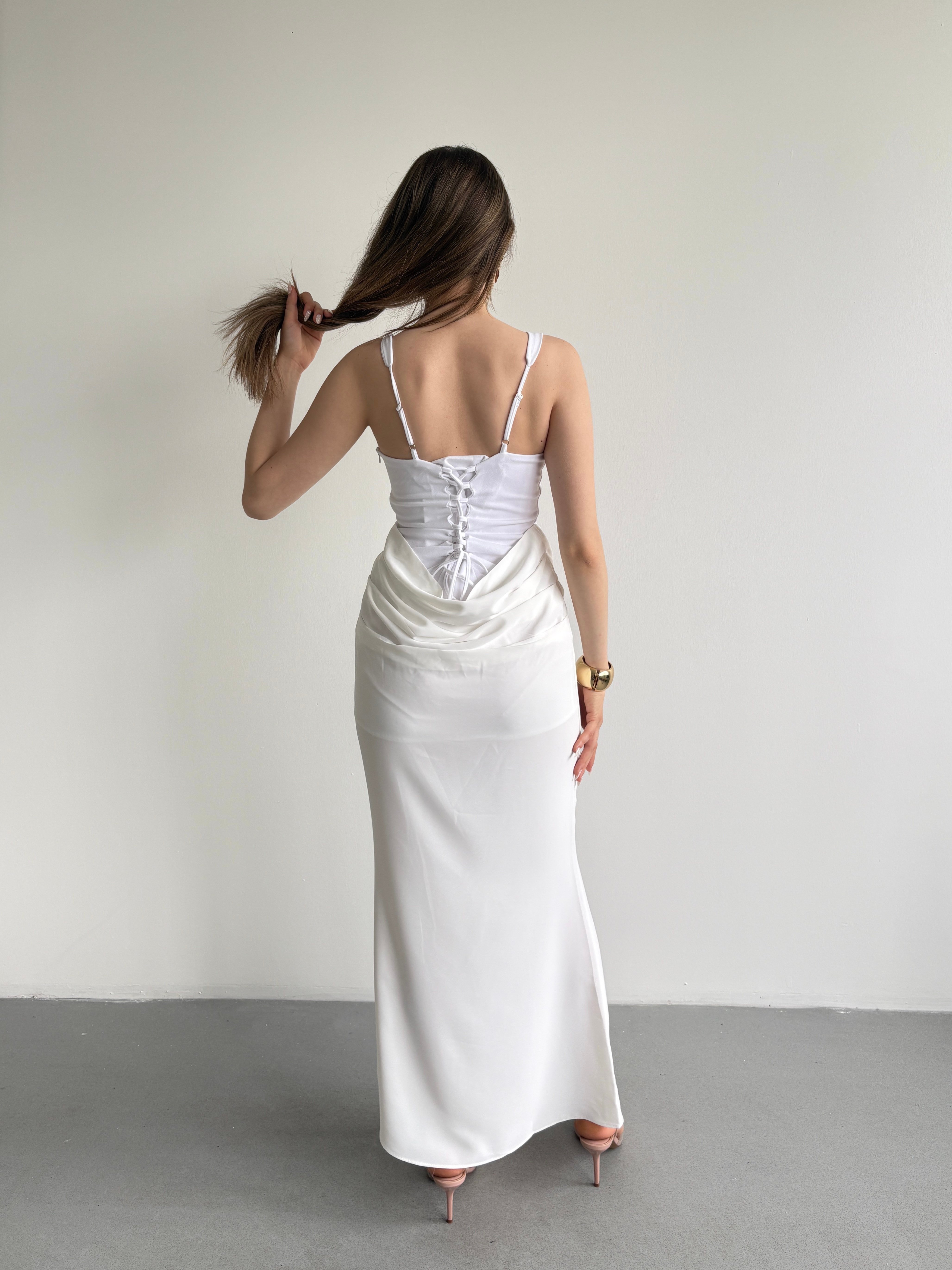 Premium Drape Detay Maxi Elbise