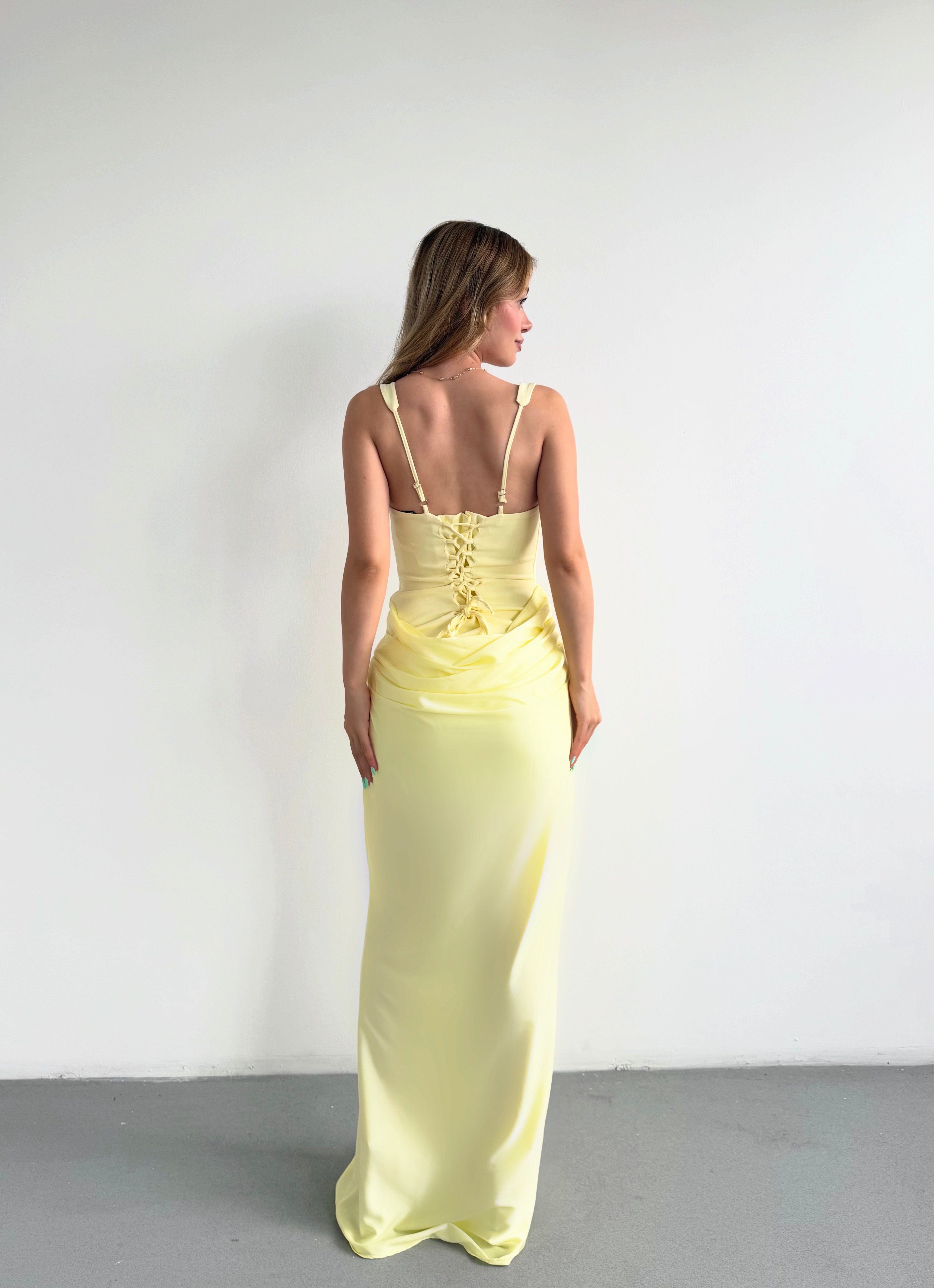 Premium Drape Detay Maxi Elbise