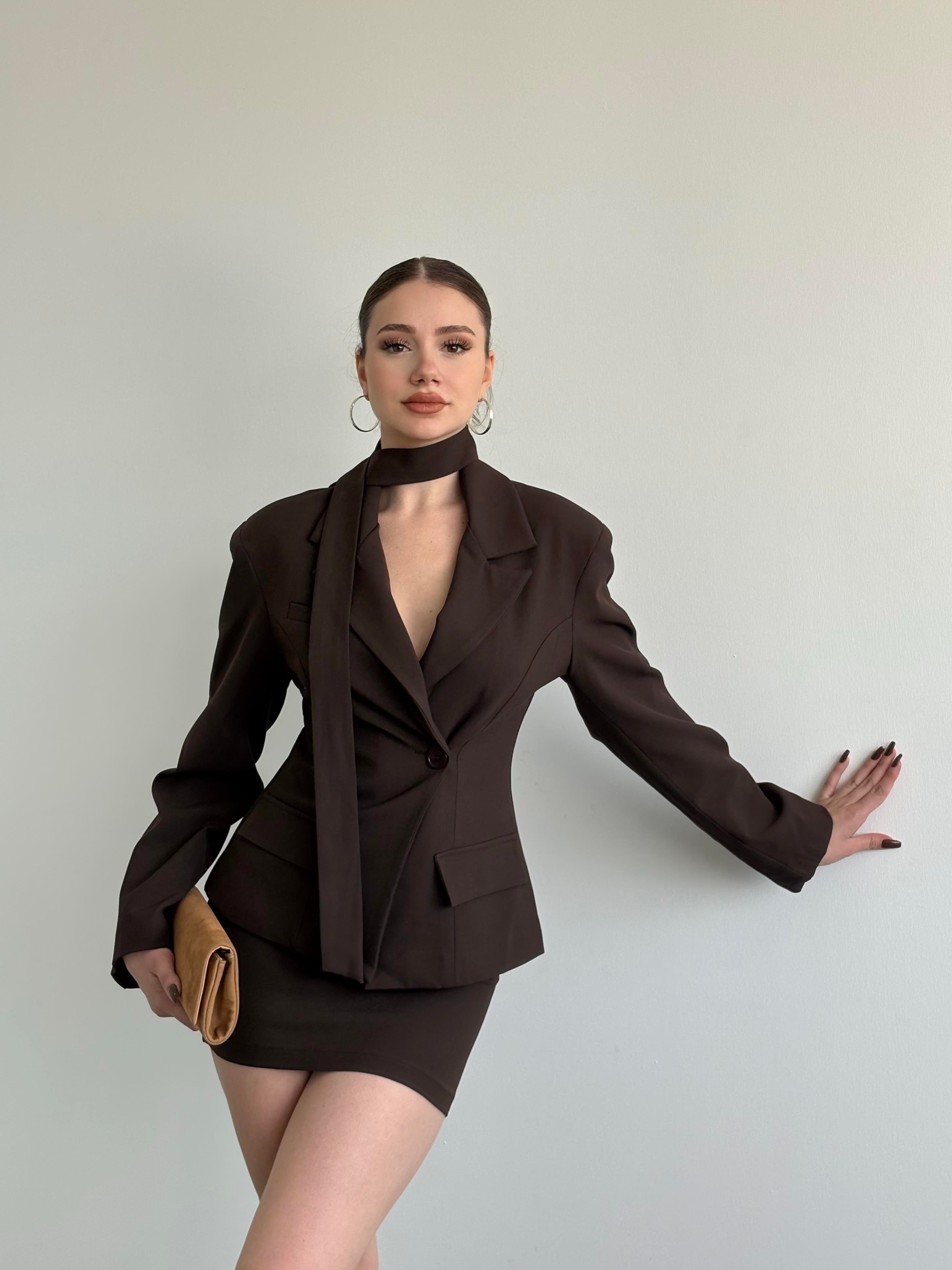 Premium Kuşaklı Etek Takım 