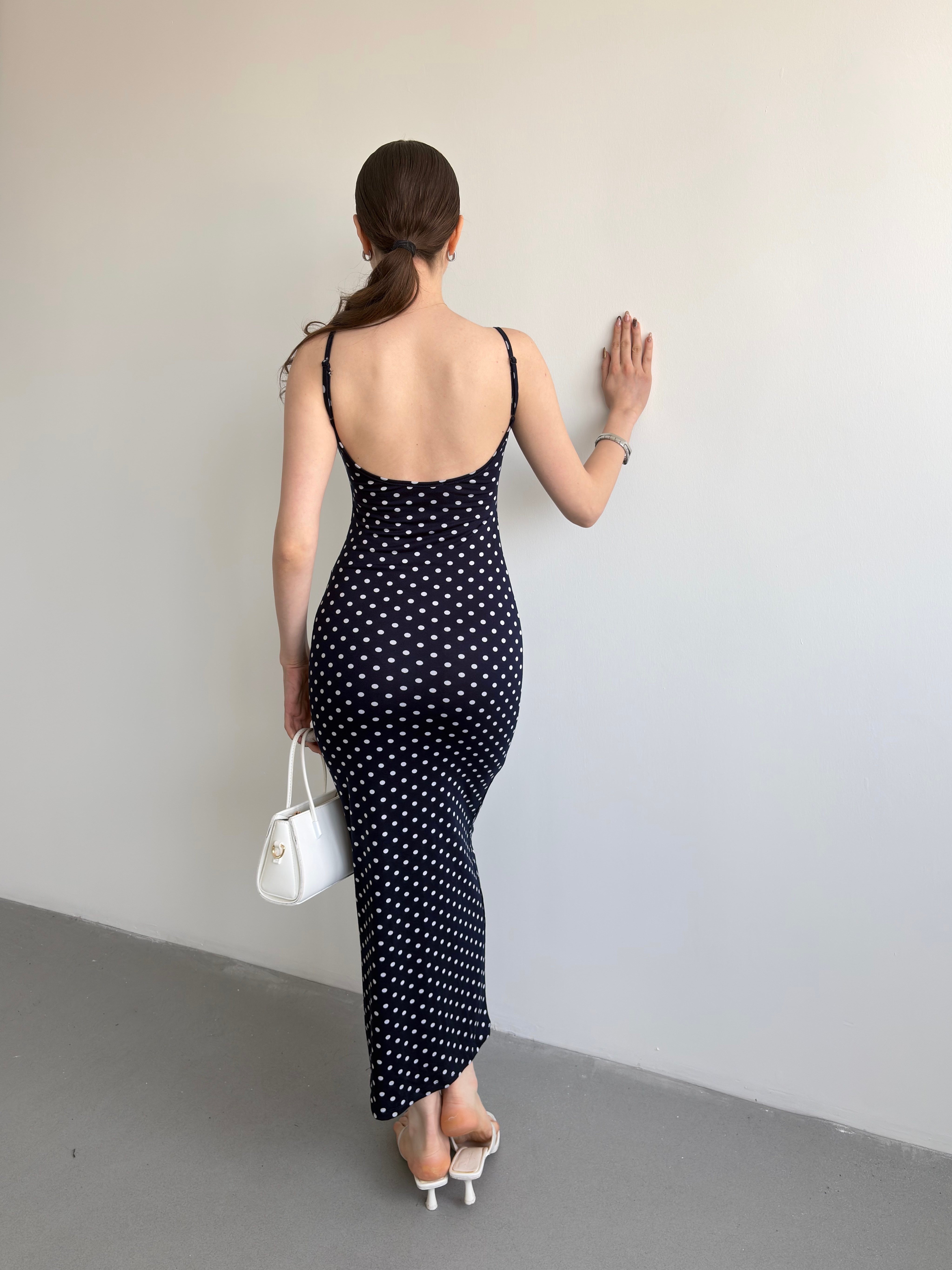 Puantiyeli Basic Elbise