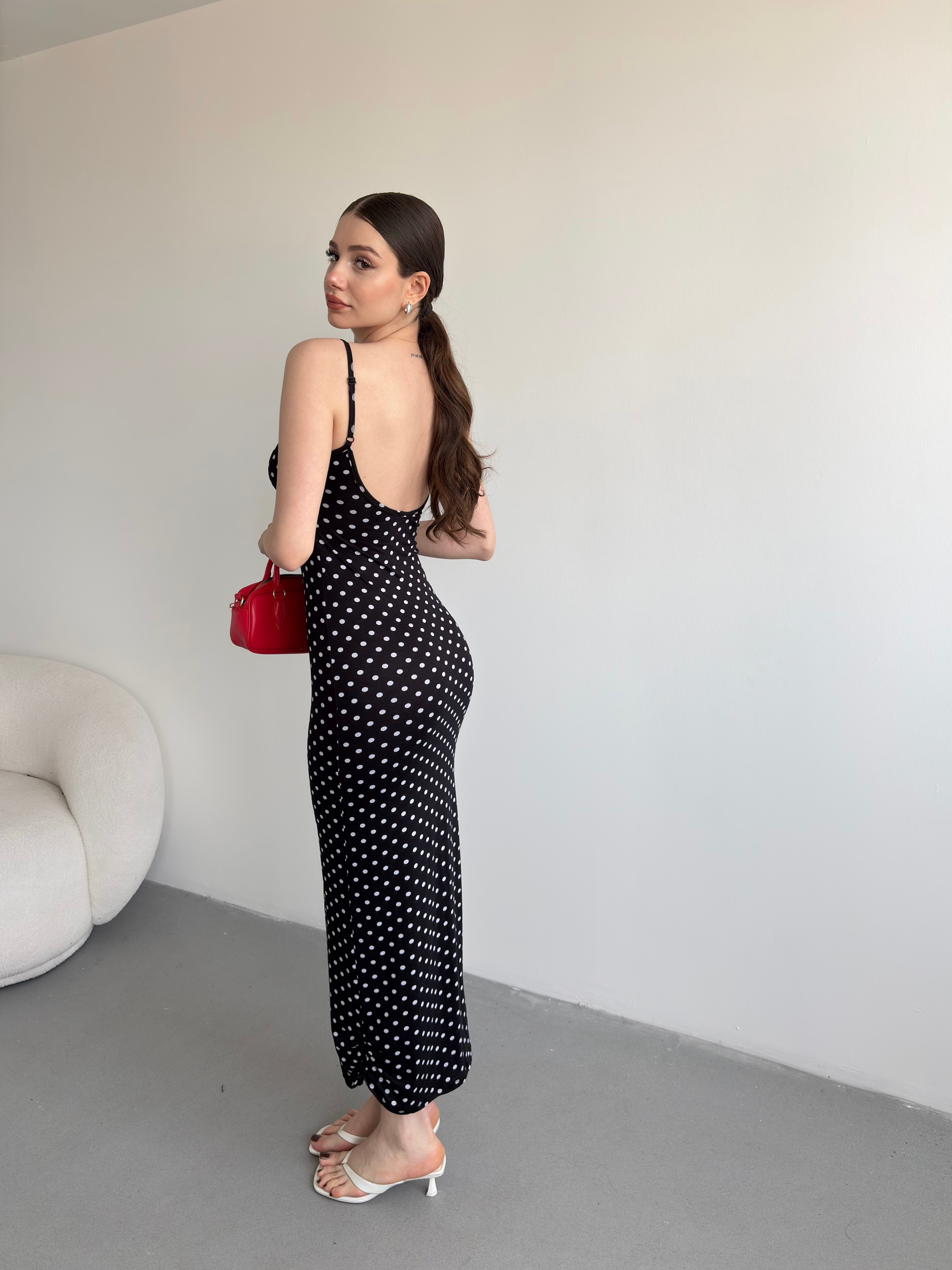 Puantiyeli Basic Elbise