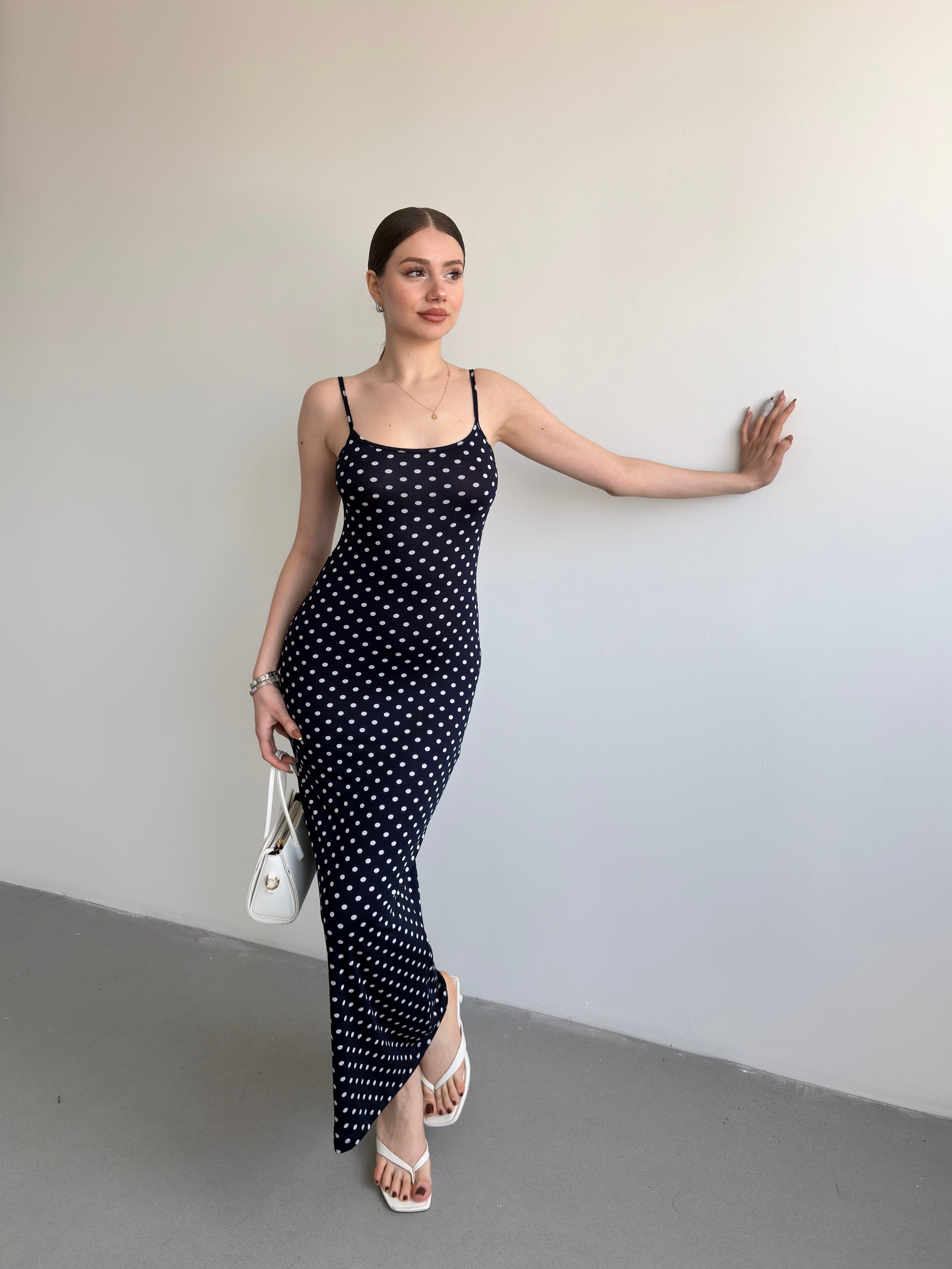 Puantiyeli Basic Elbise