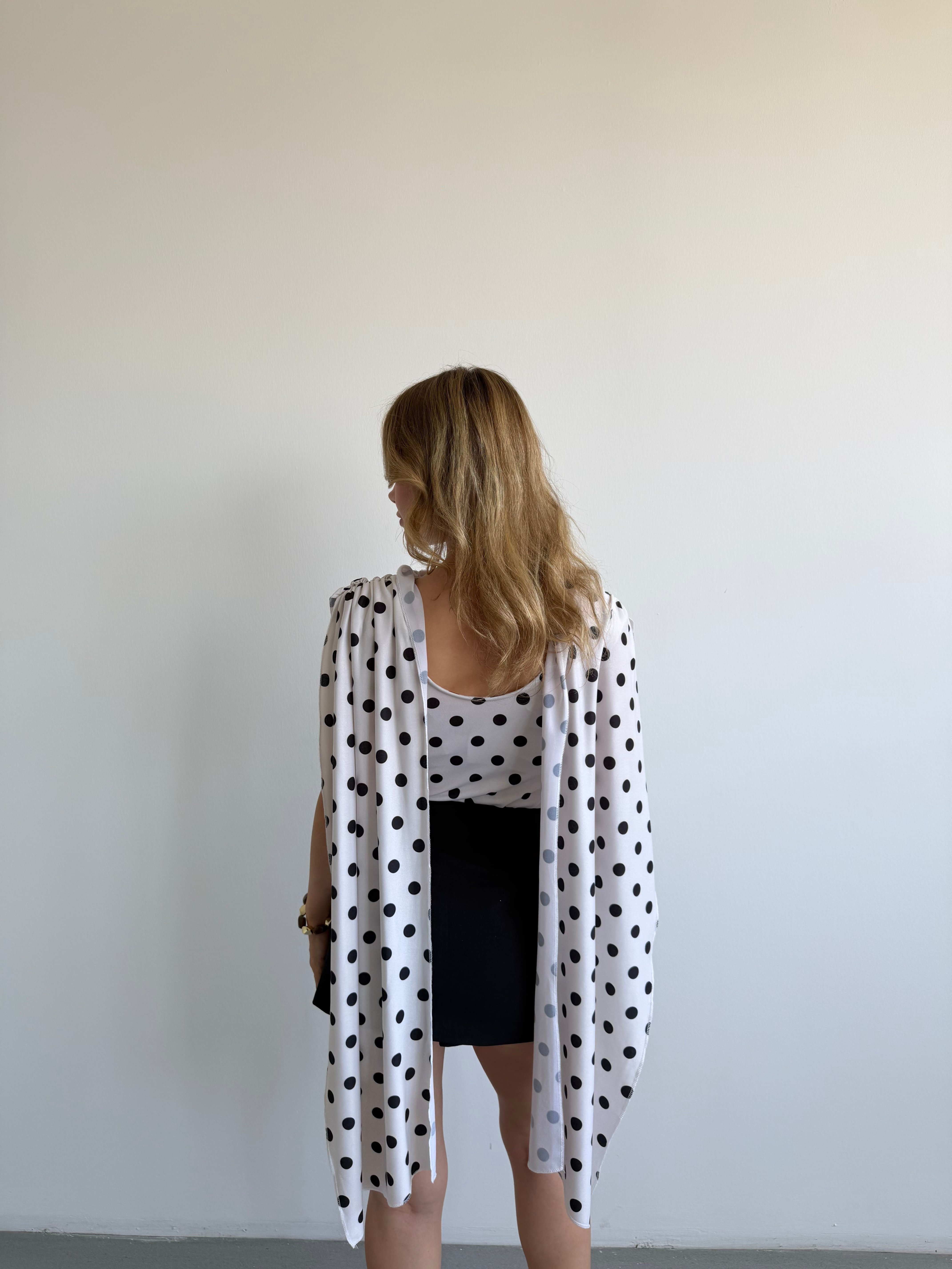 Puantiyeli Pelerin Bodysuit