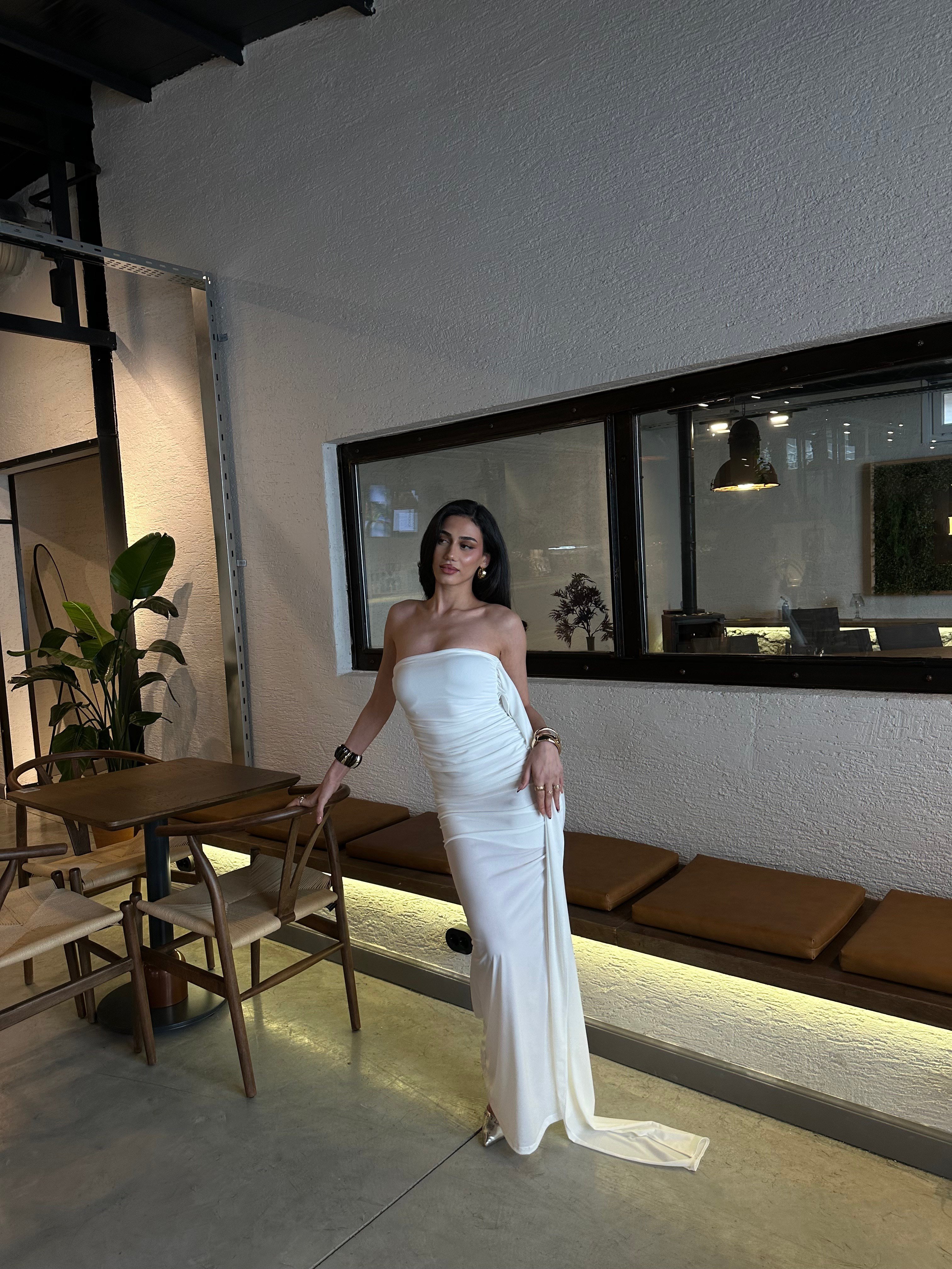 Şal Detay Maxi Elbise