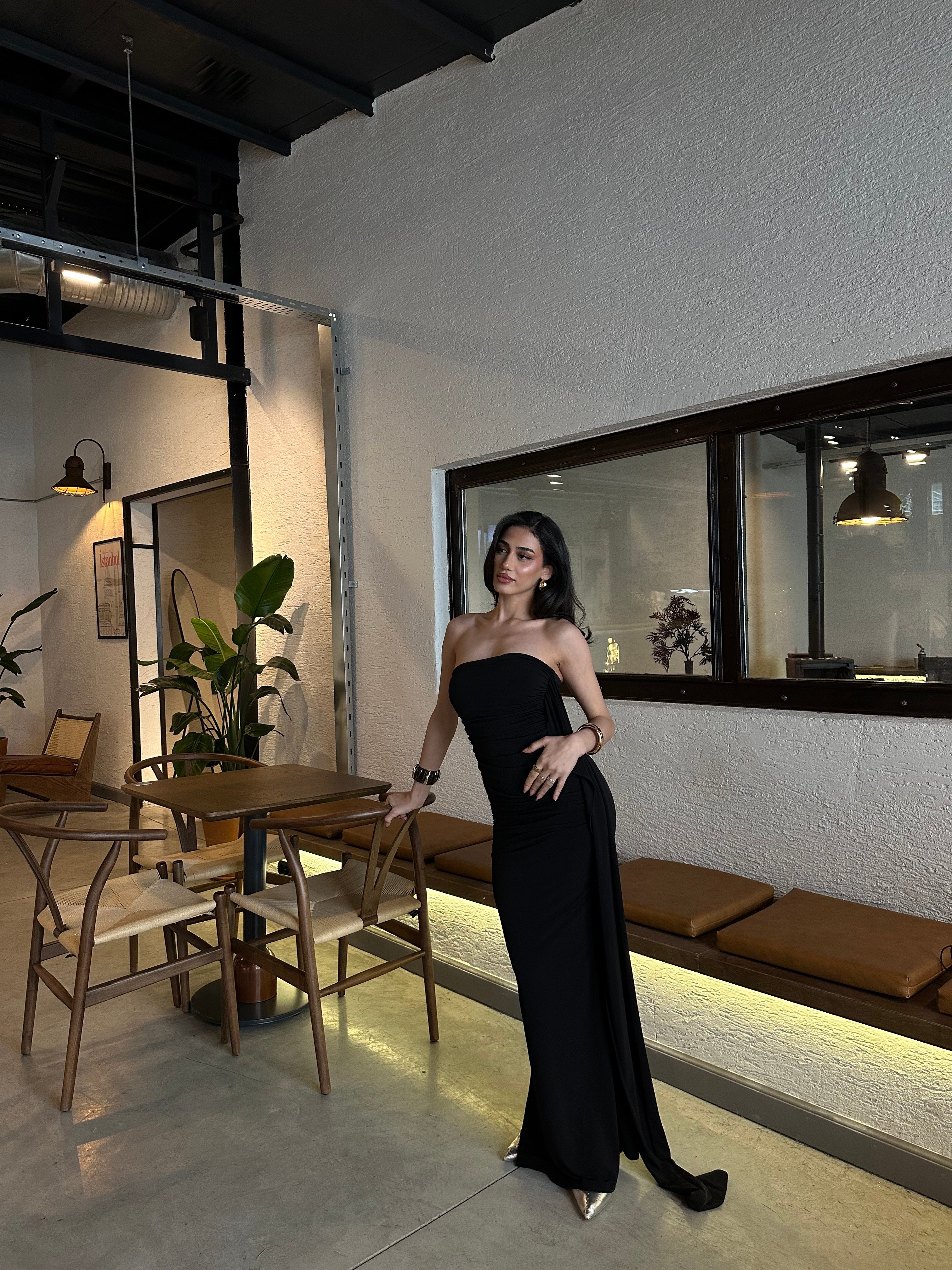 Şal Detay Maxi Elbise