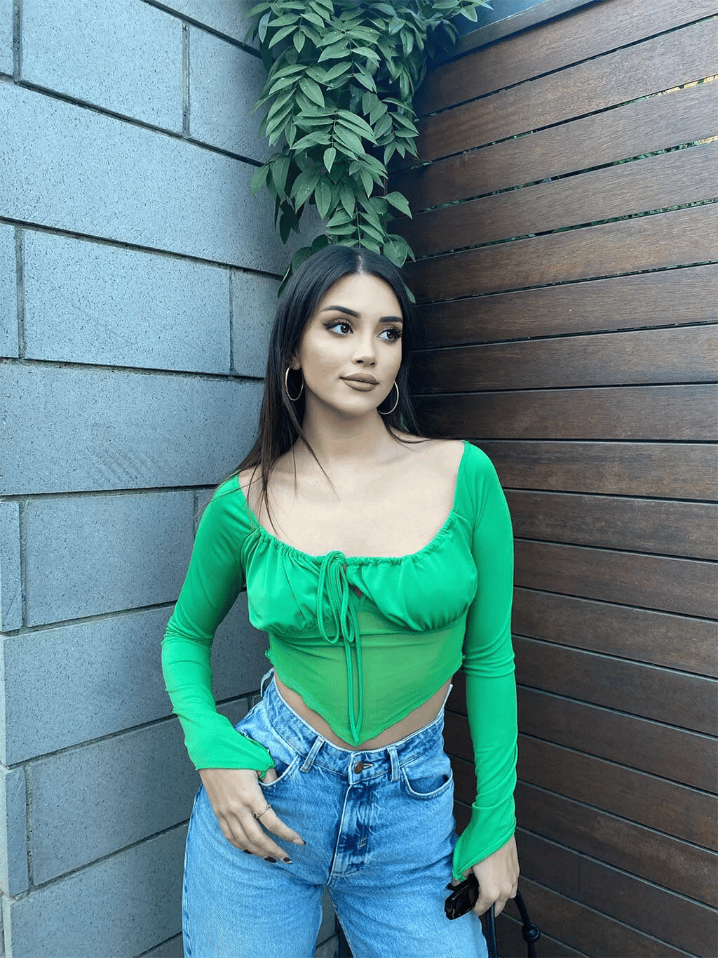 Sandy Asimetrik Tül Crop