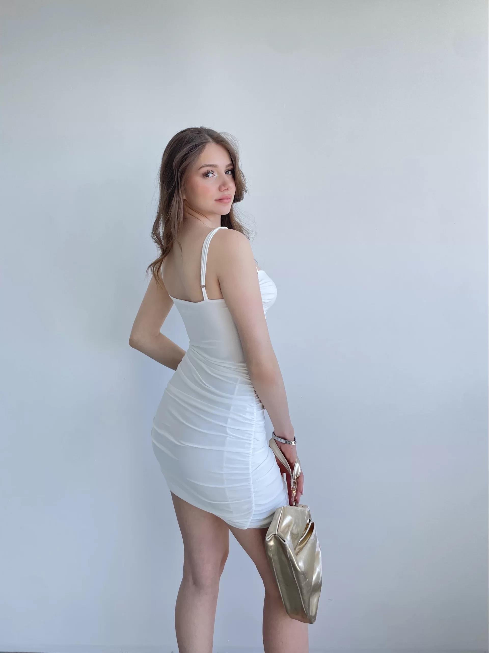 Sandy Korse Detaylı Elbise