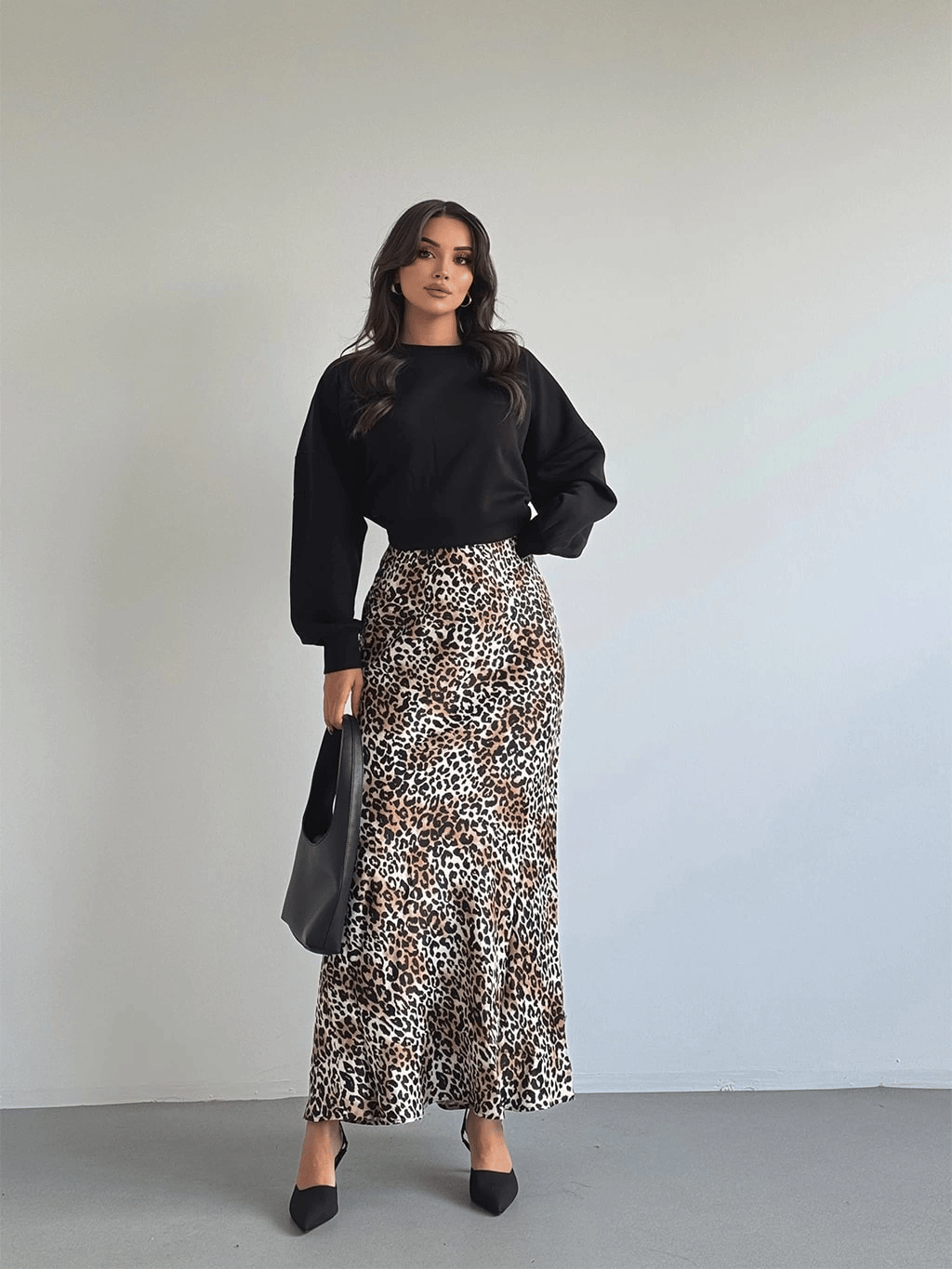 Saten Leopar Etek