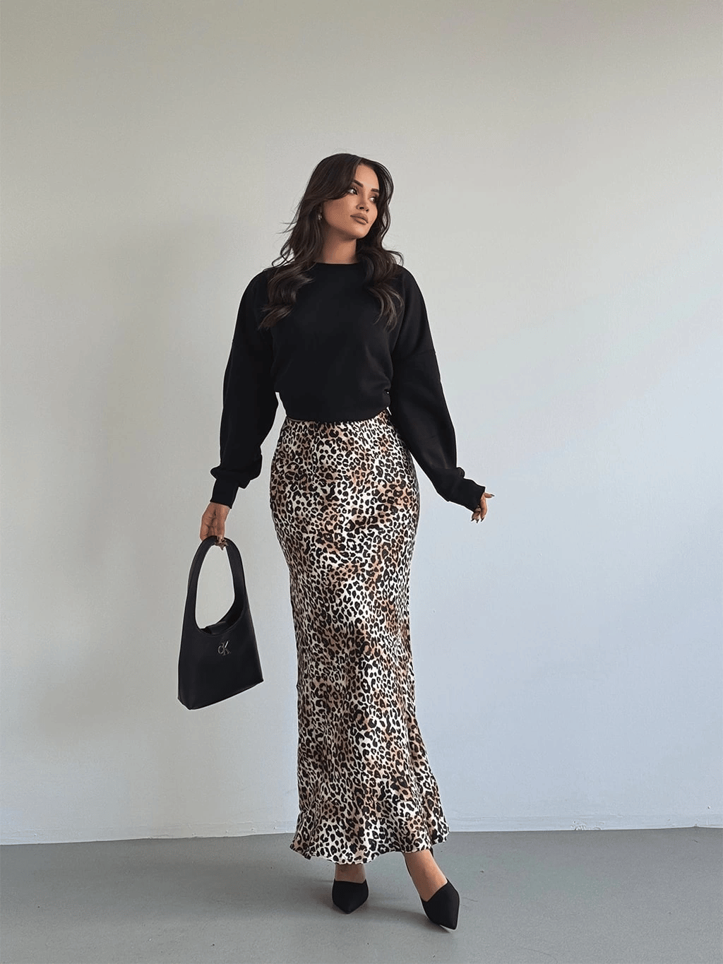 Saten Leopar Etek