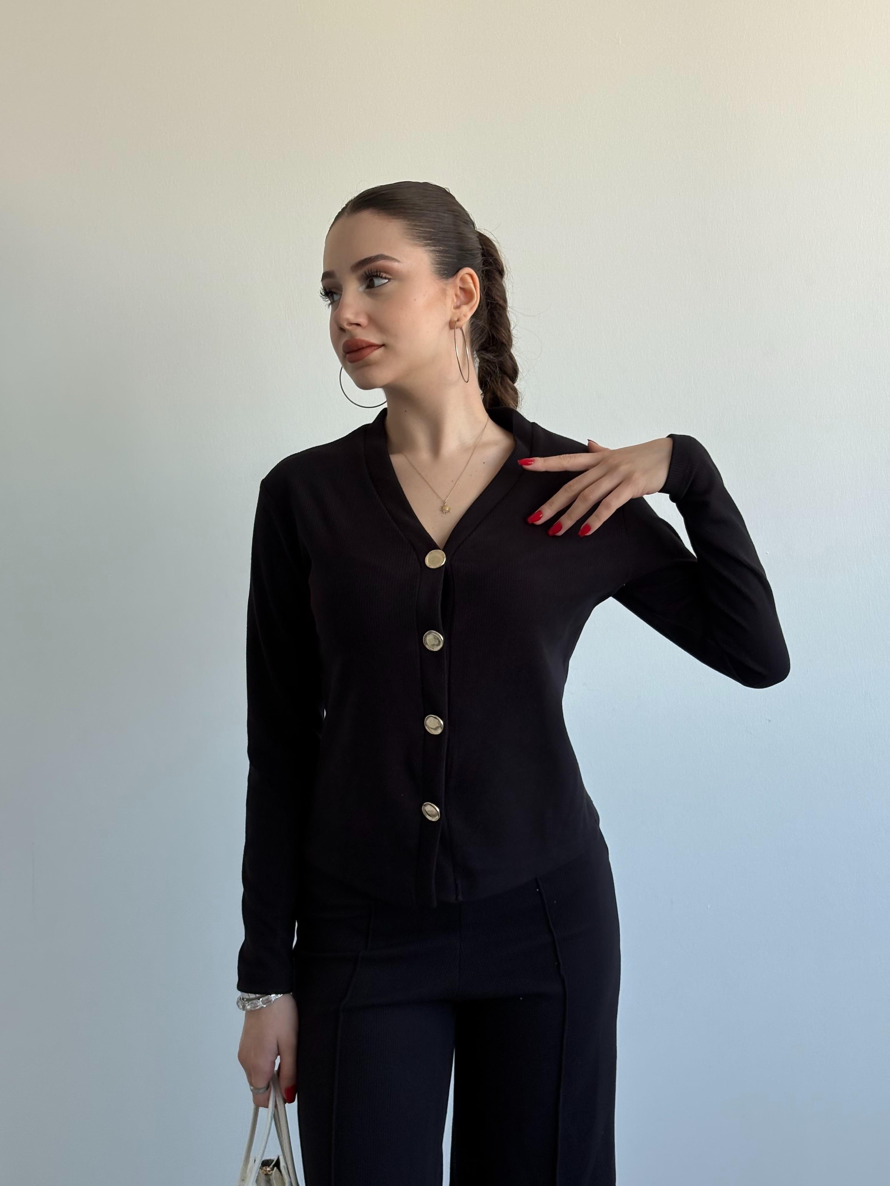 Selanik Örme Düğmeli Takım