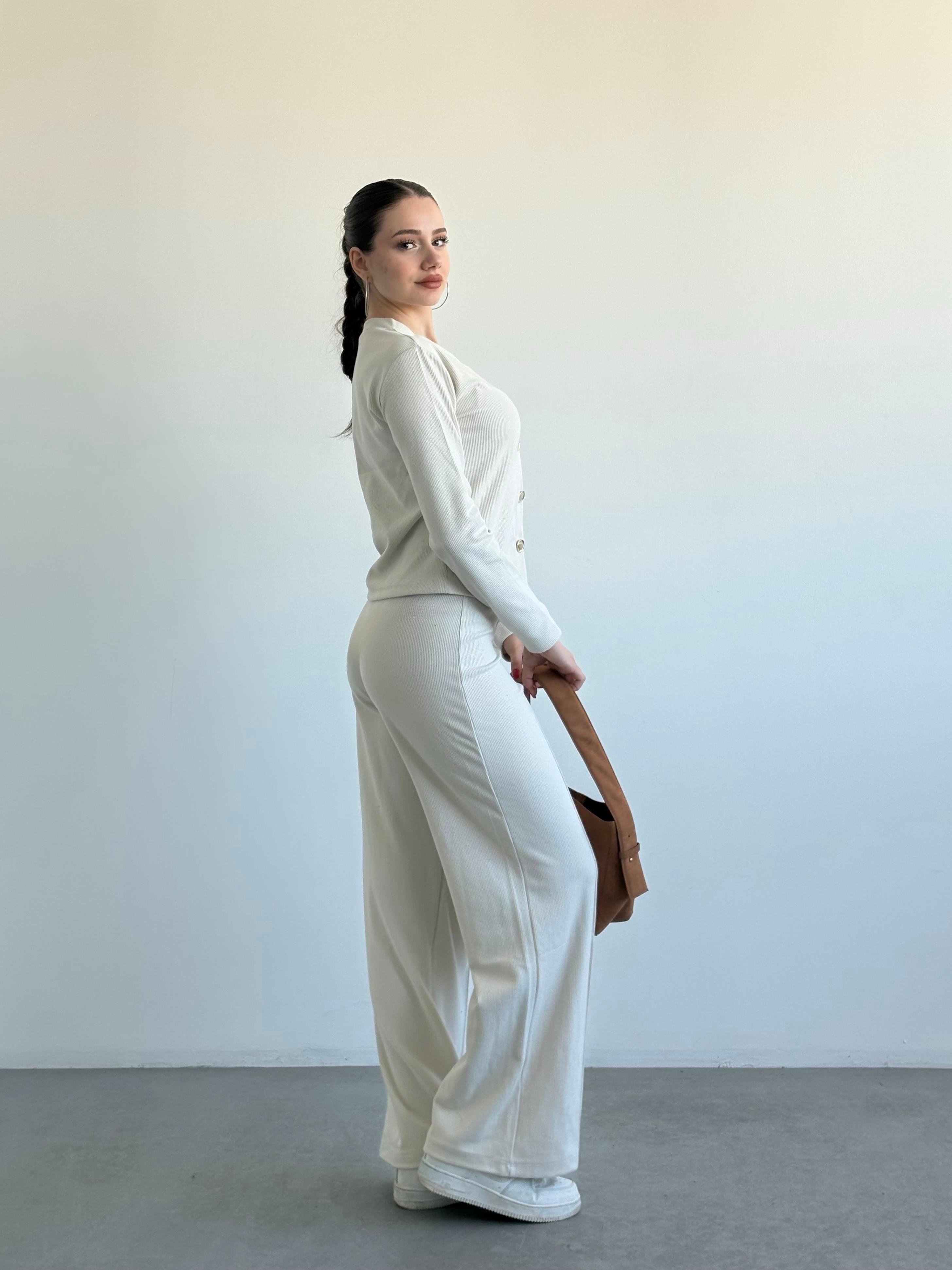 Selanik Örme Düğmeli Takım