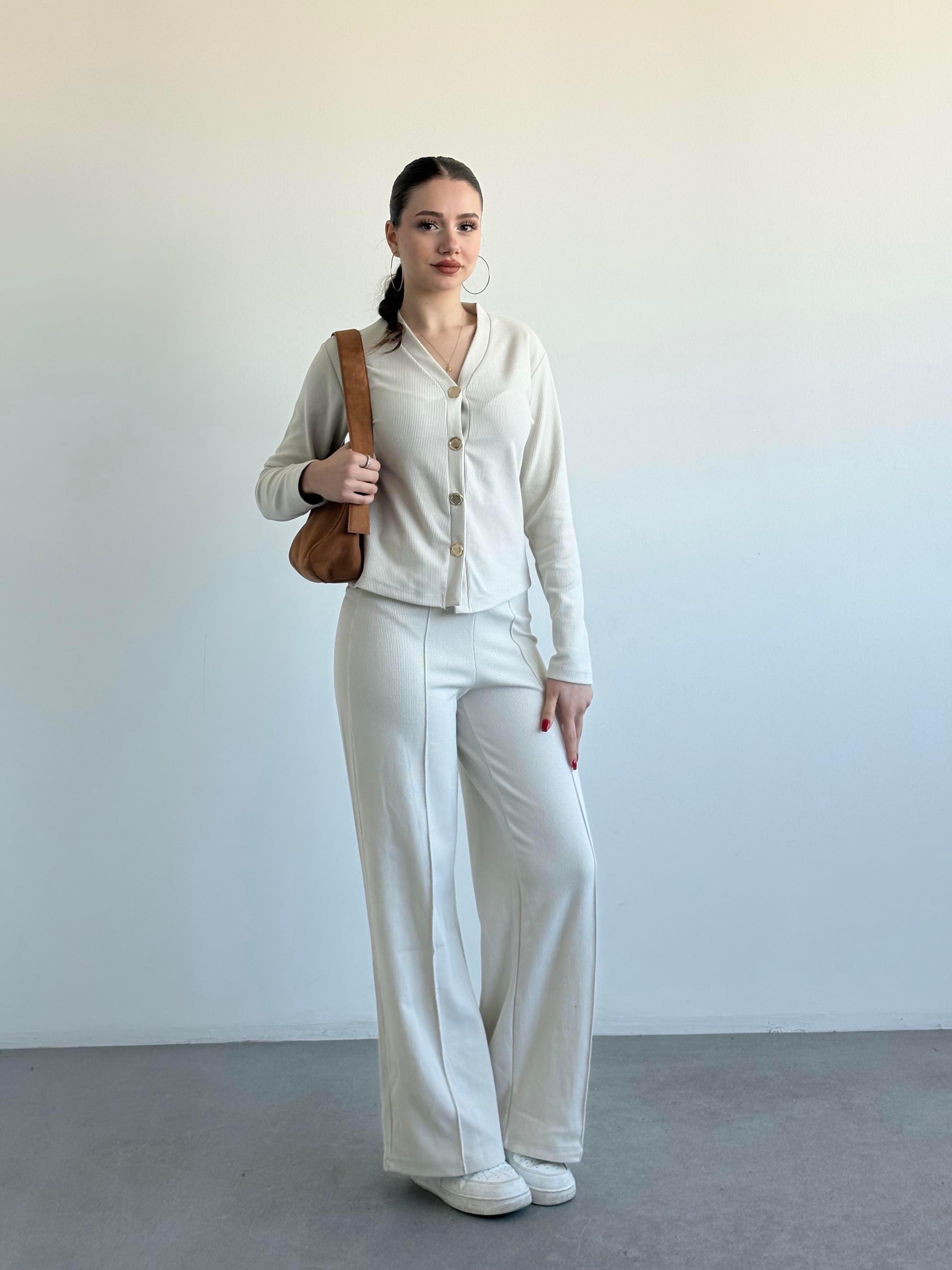 Selanik Örme Düğmeli Takım