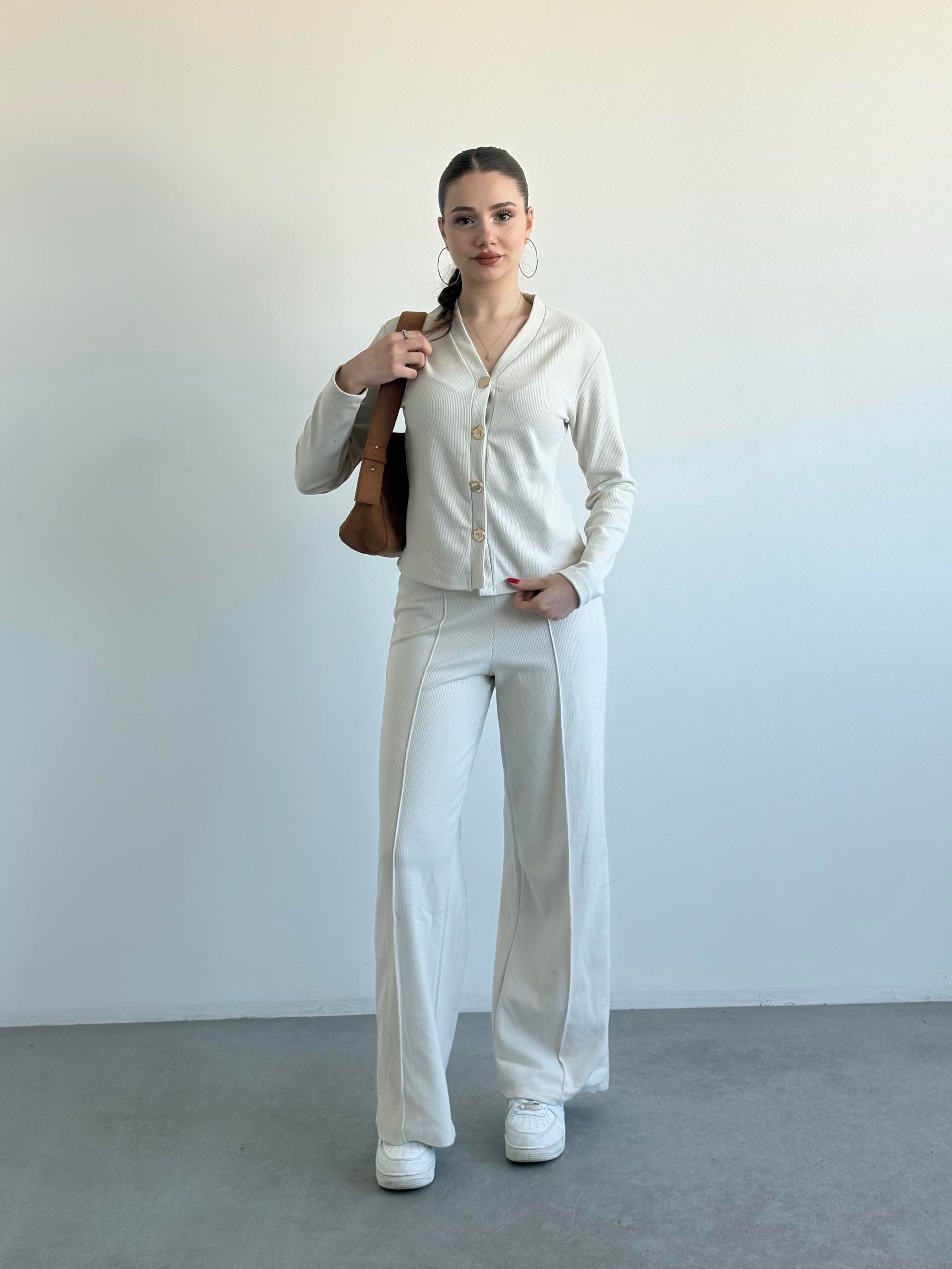 Selanik Örme Düğmeli Takım