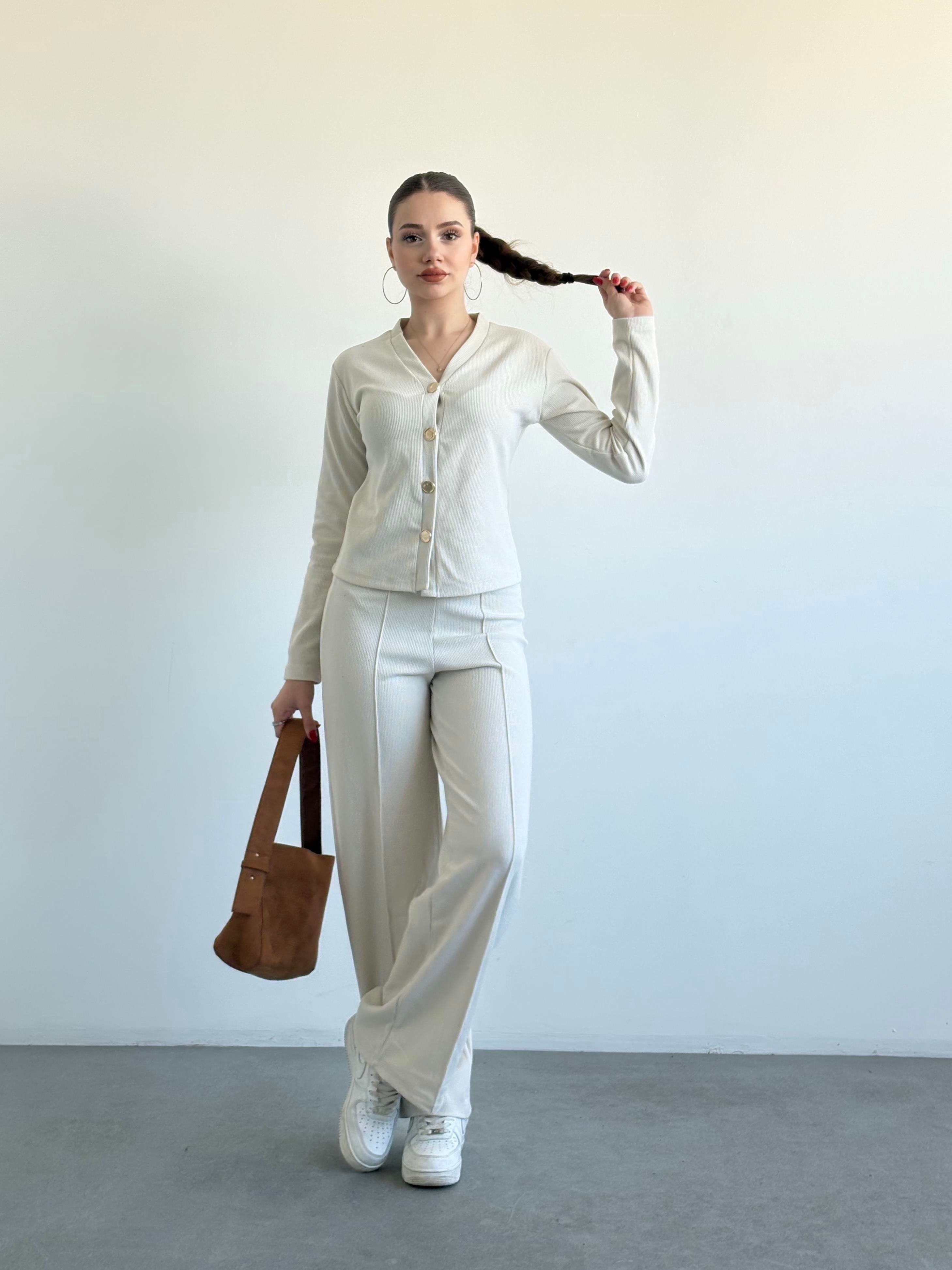 Selanik Örme Düğmeli Takım