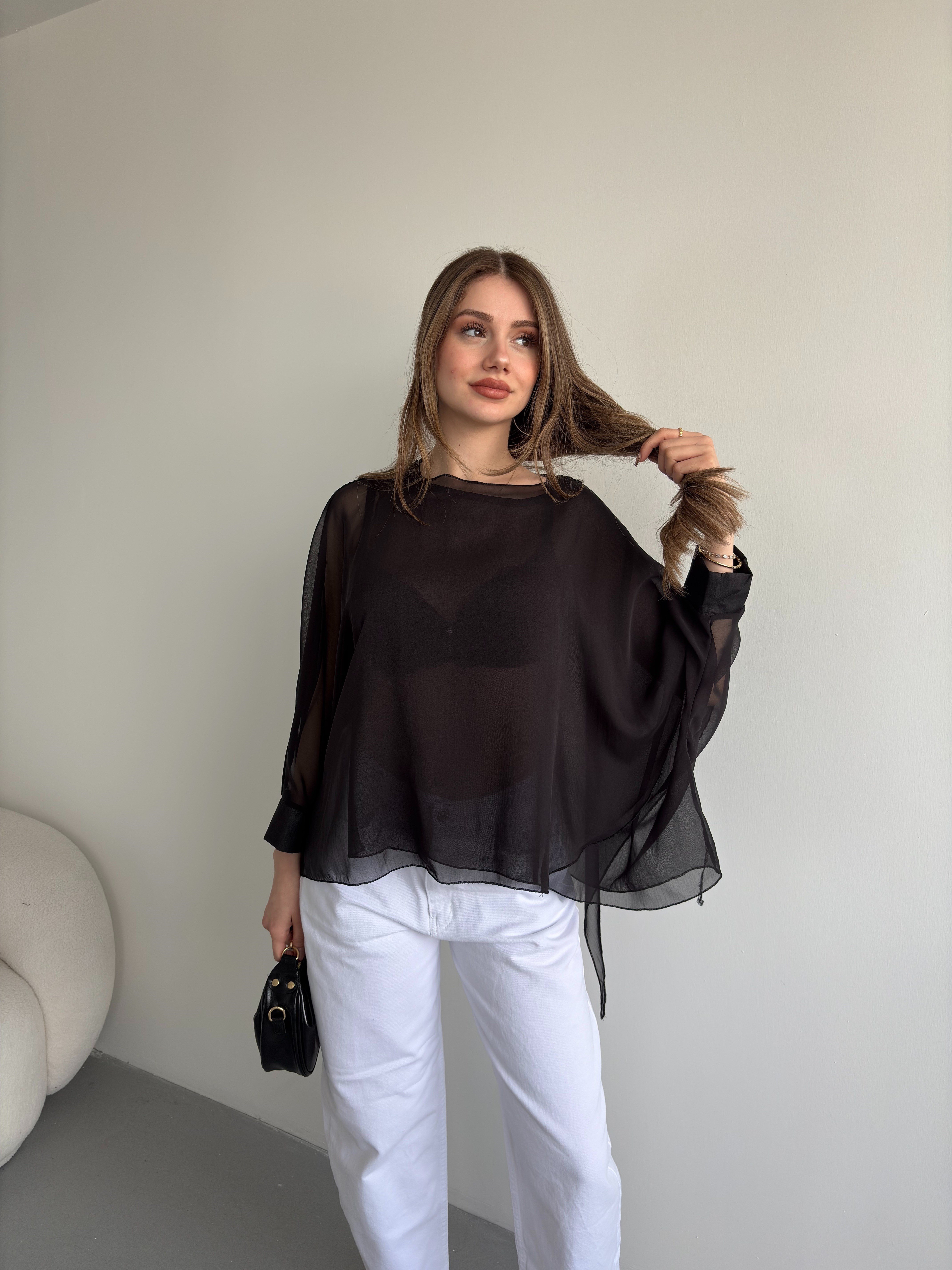 Şifon Transparan Bluz