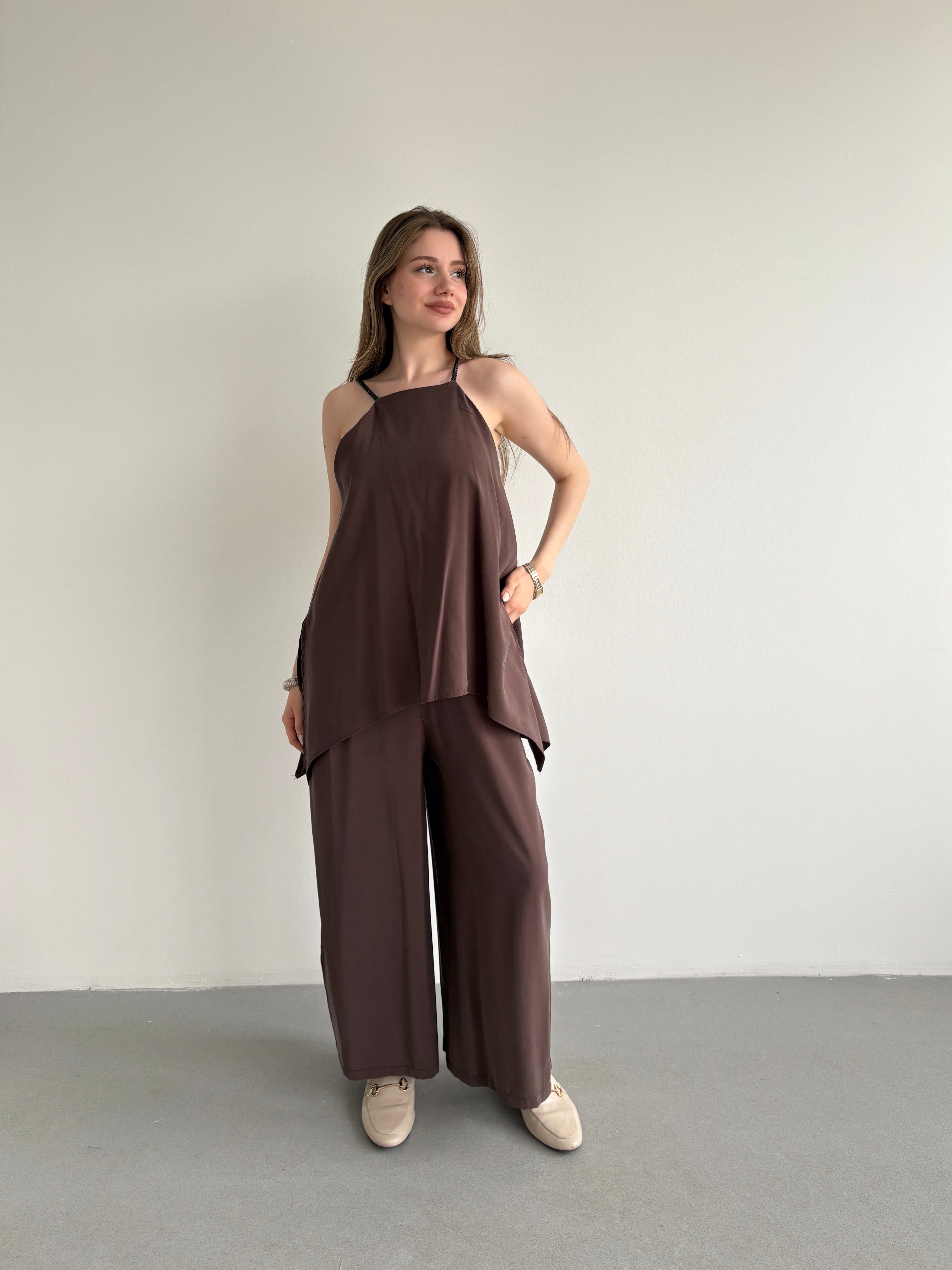 Soft Dokulu Örgü Askılı Tulum