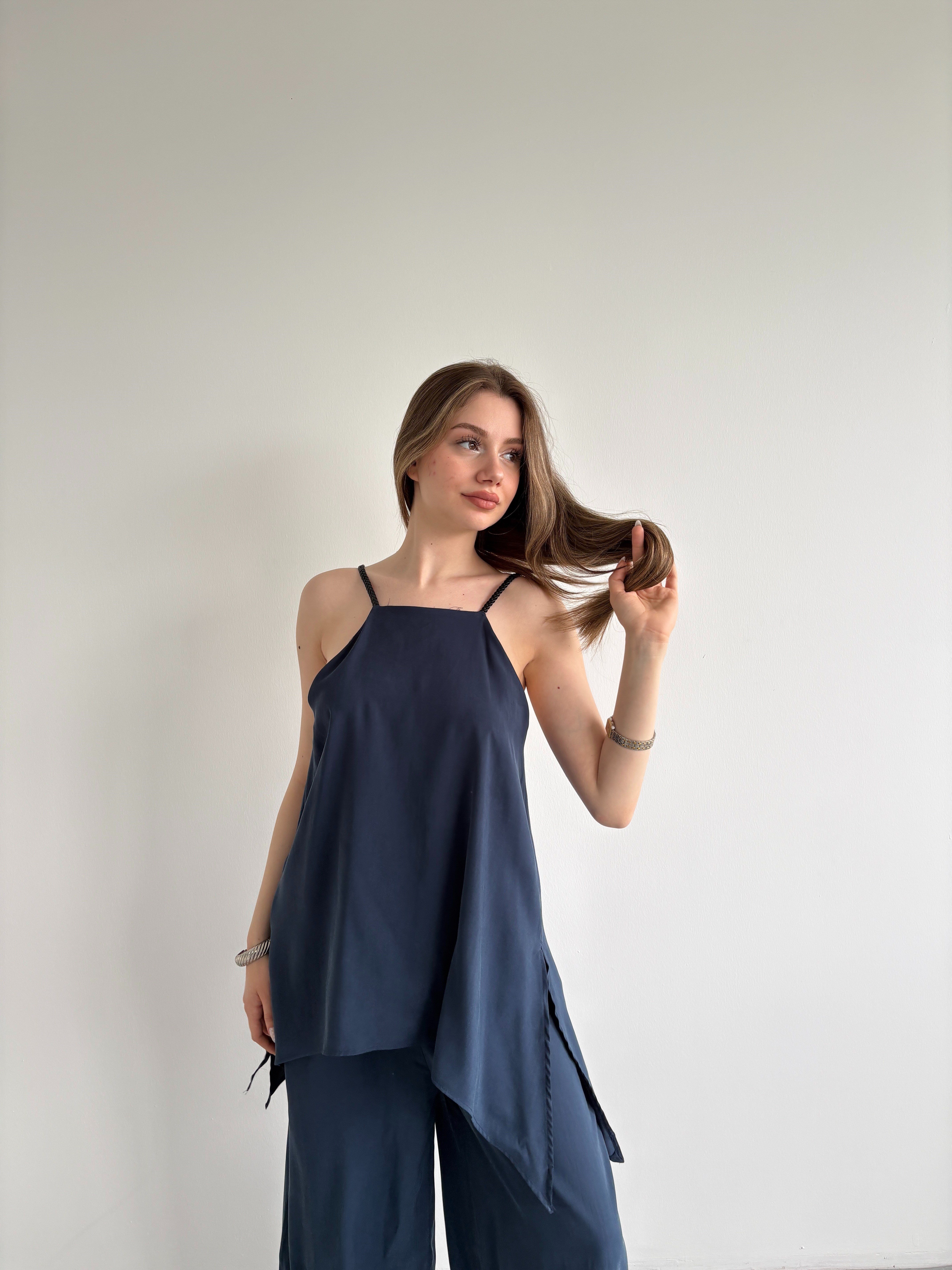 Soft Dokulu Örgü Askılı Tulum
