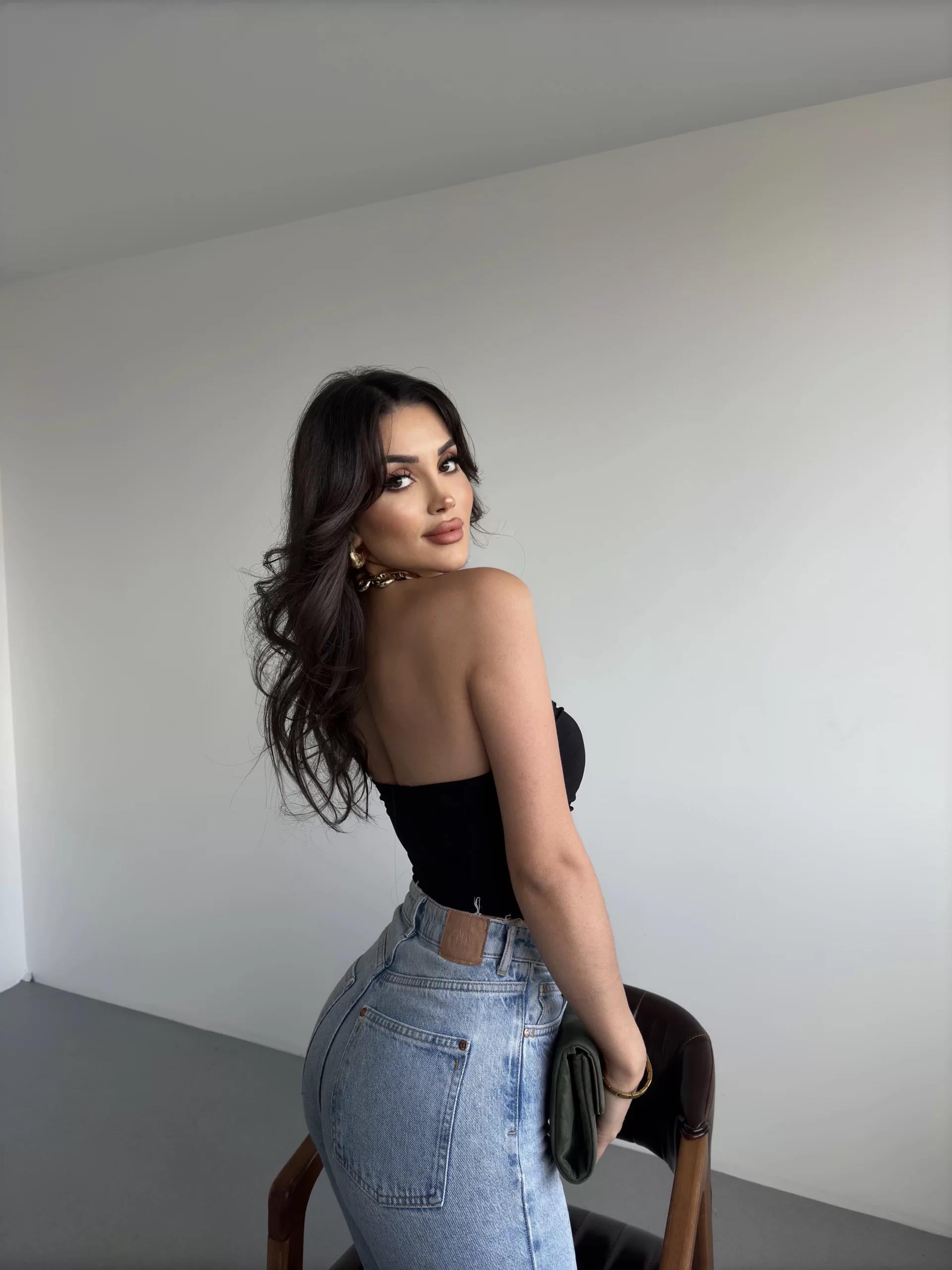 Straplez Büzgülü Crop