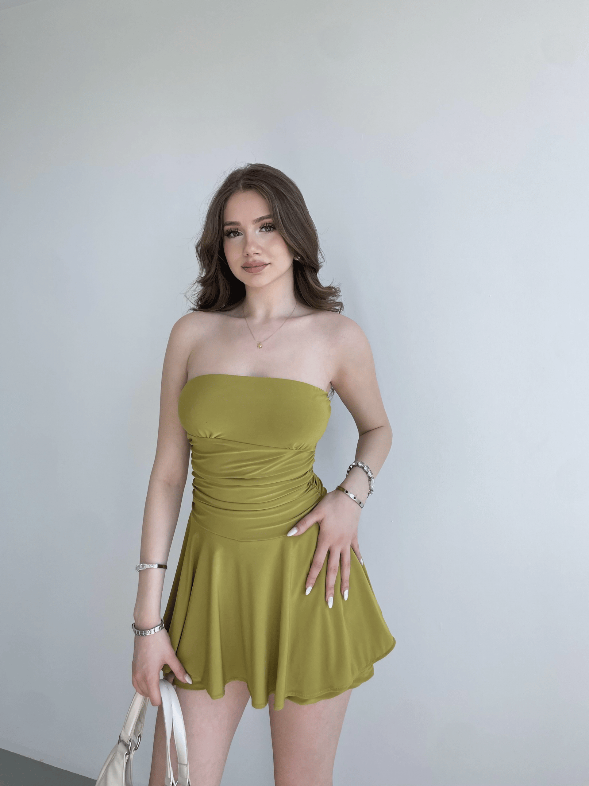 Straplez Şortlu Sandy Elbise