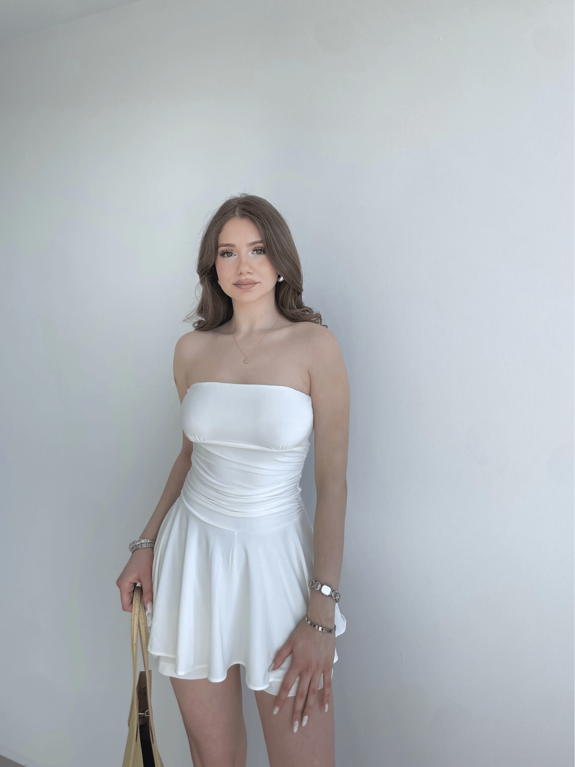 Straplez Şortlu Sandy Elbise