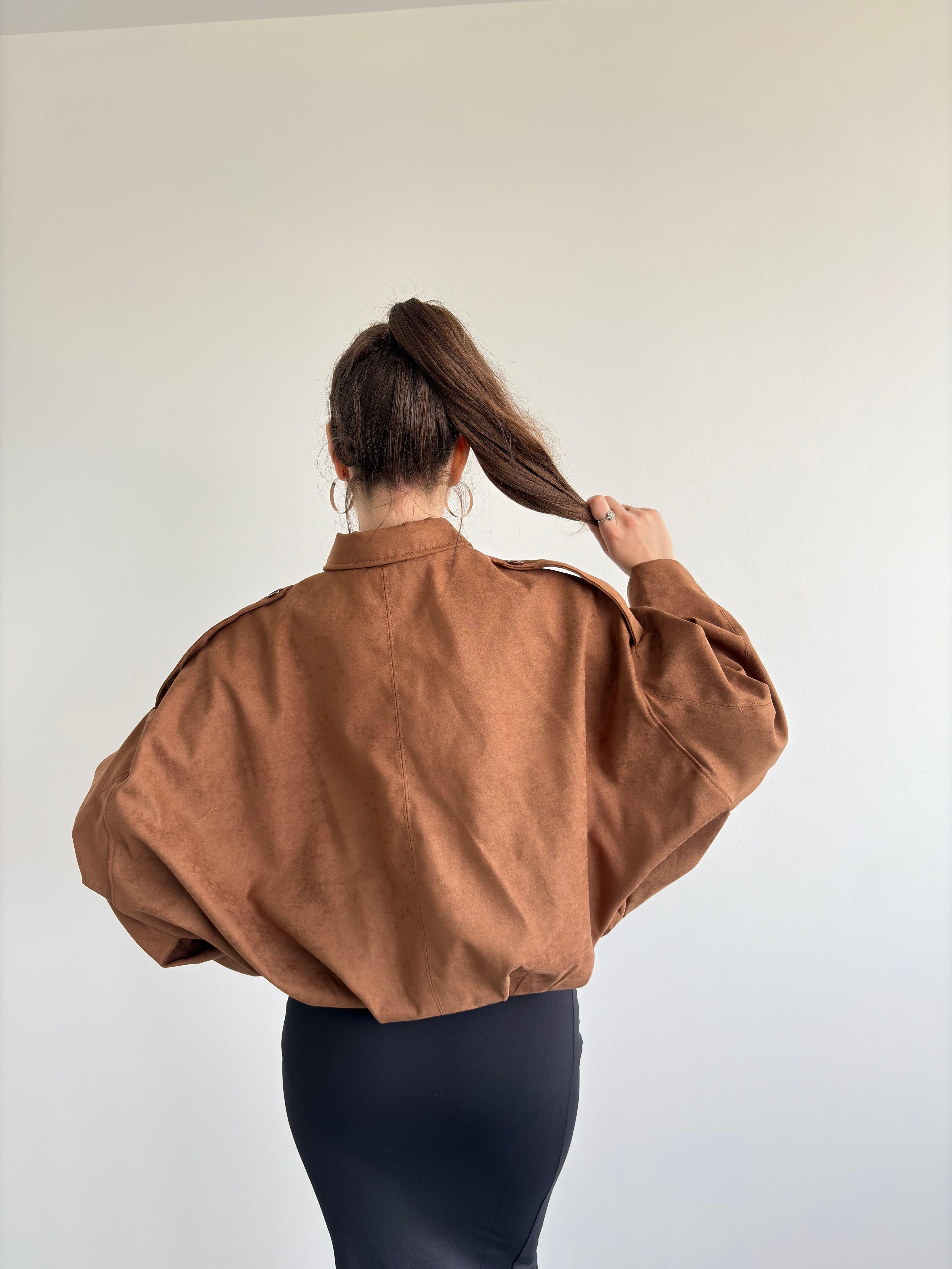 Süet Oversize Bomber 