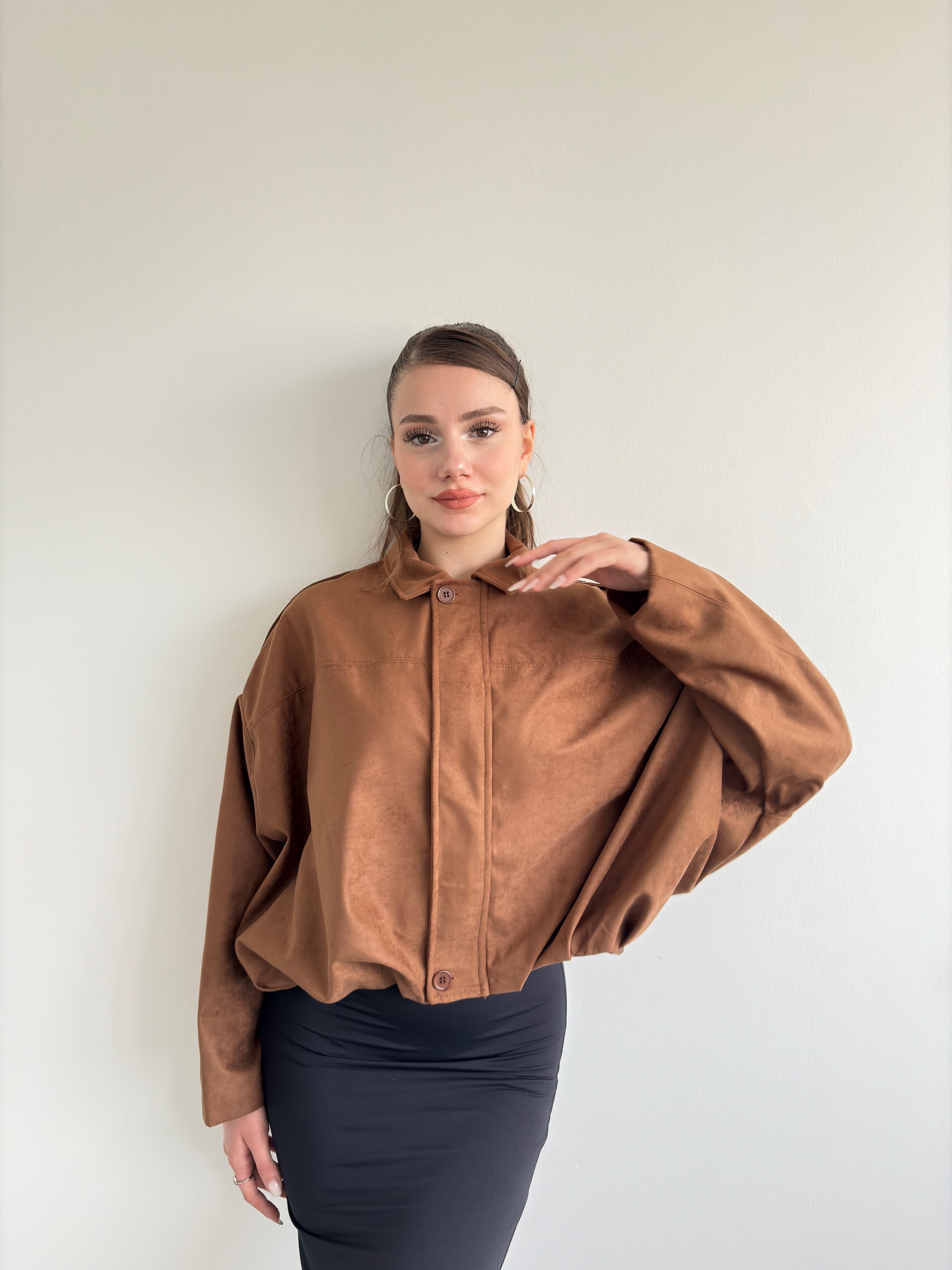 Süet Oversize Bomber 