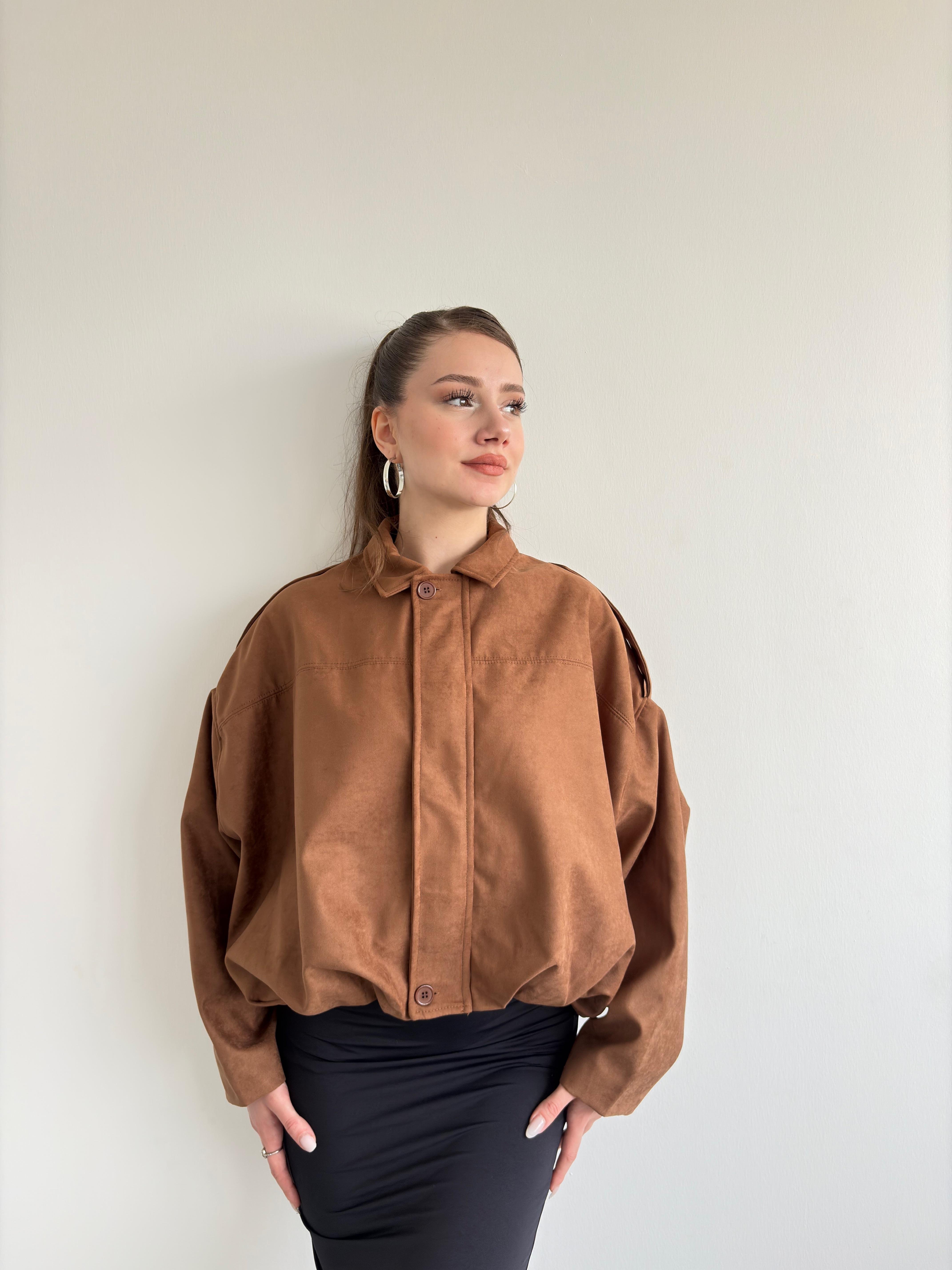 Süet Oversize Bomber 